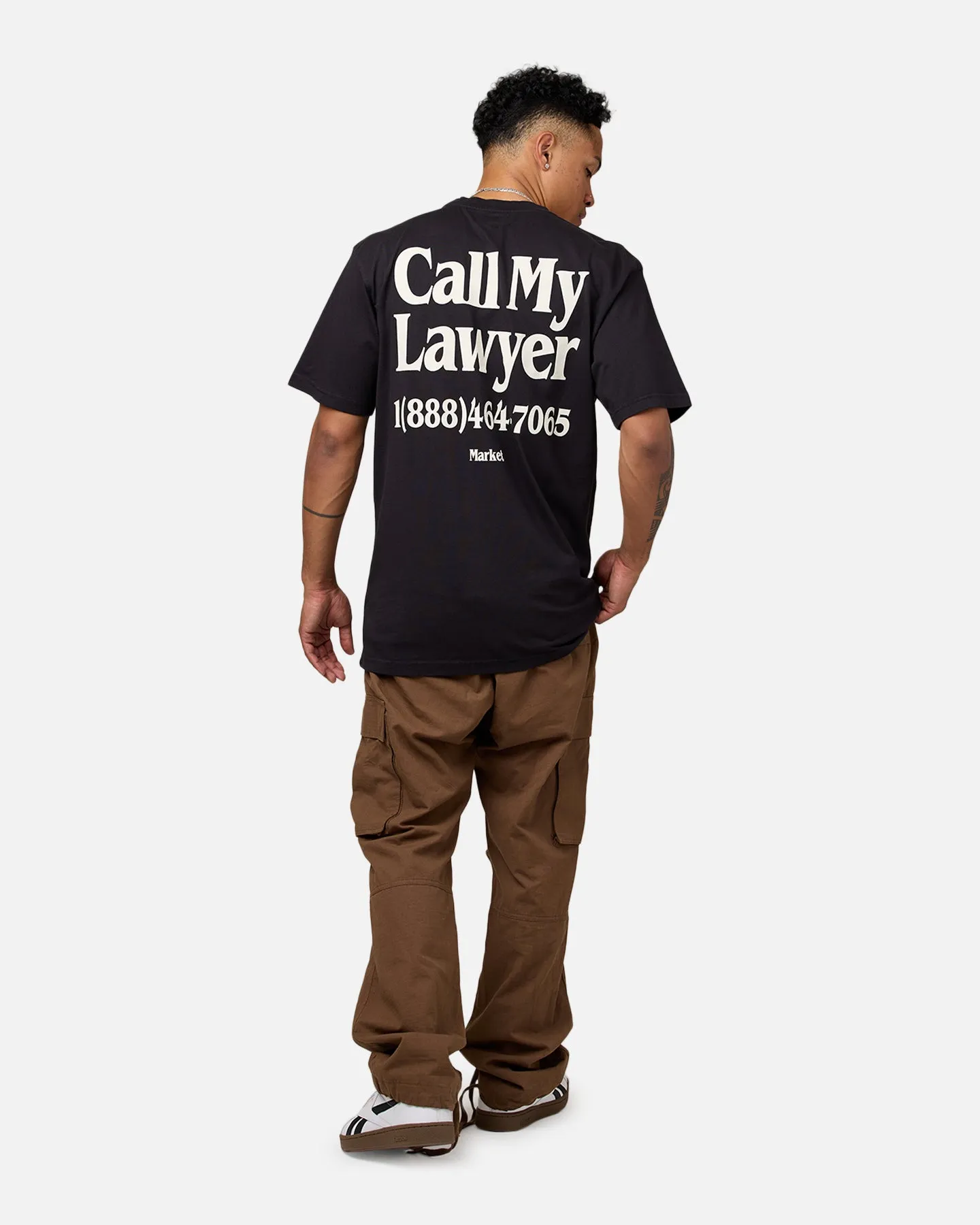 Market Call My Lawyer T-Shirt Washed Black