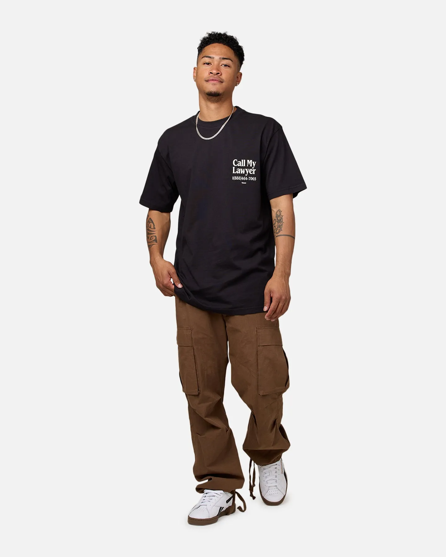 Market Call My Lawyer T-Shirt Washed Black