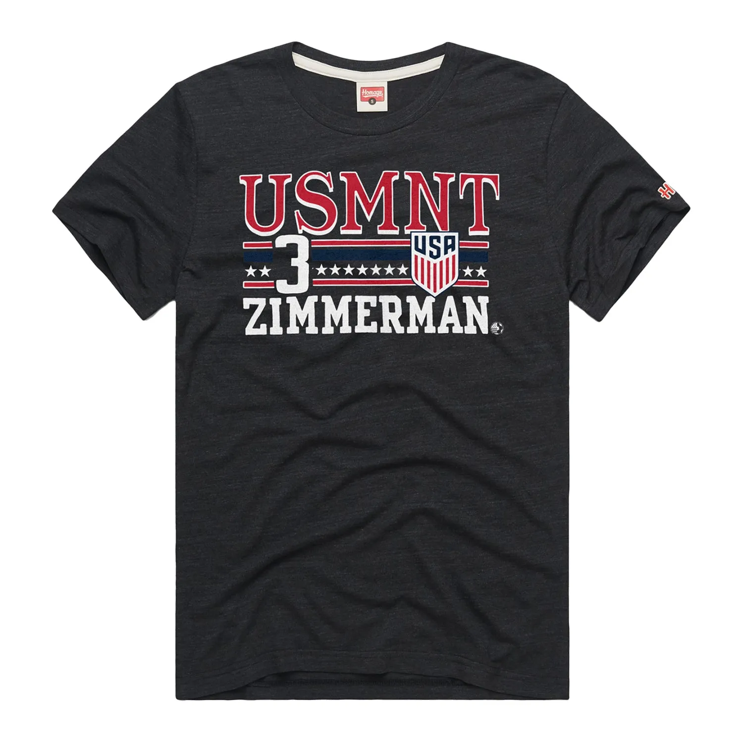 Men's Homage USMNT Zimmerman 3 Black Tee