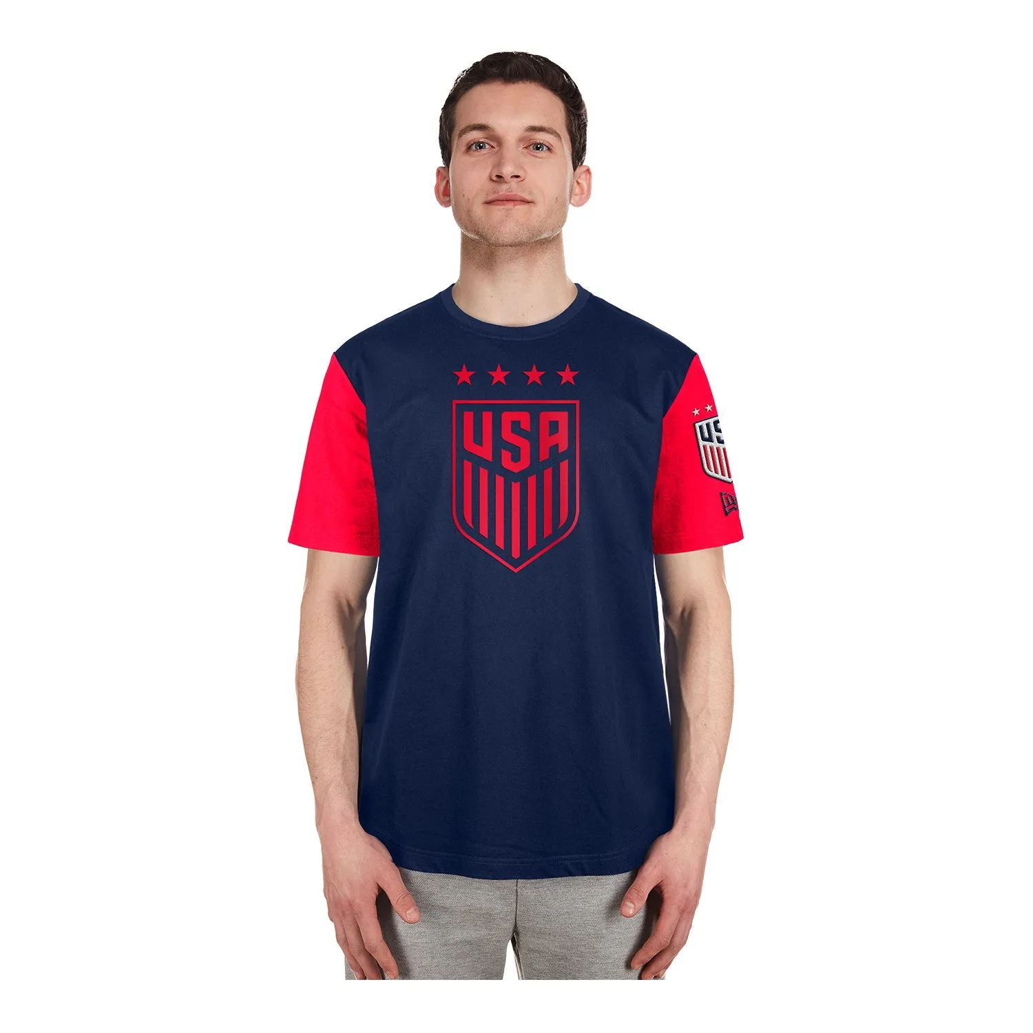 Men's New Era USWNT Crest Navy Tee