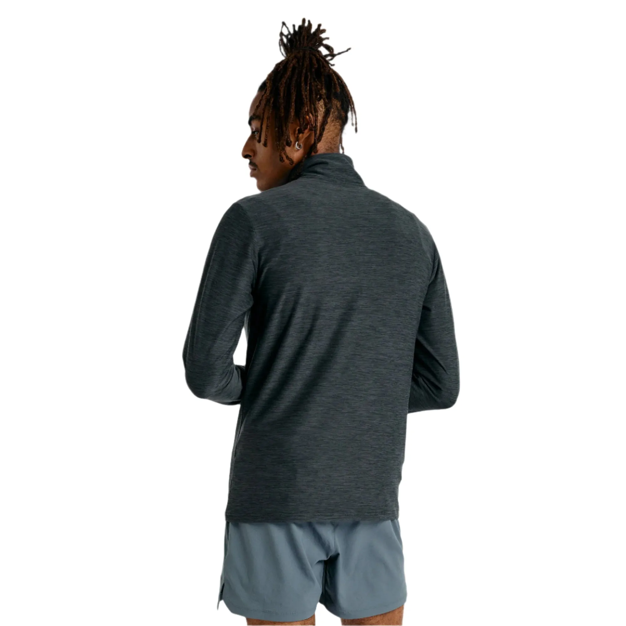 Men's Space Dye 1/4 Zip Long Sleeve Tee