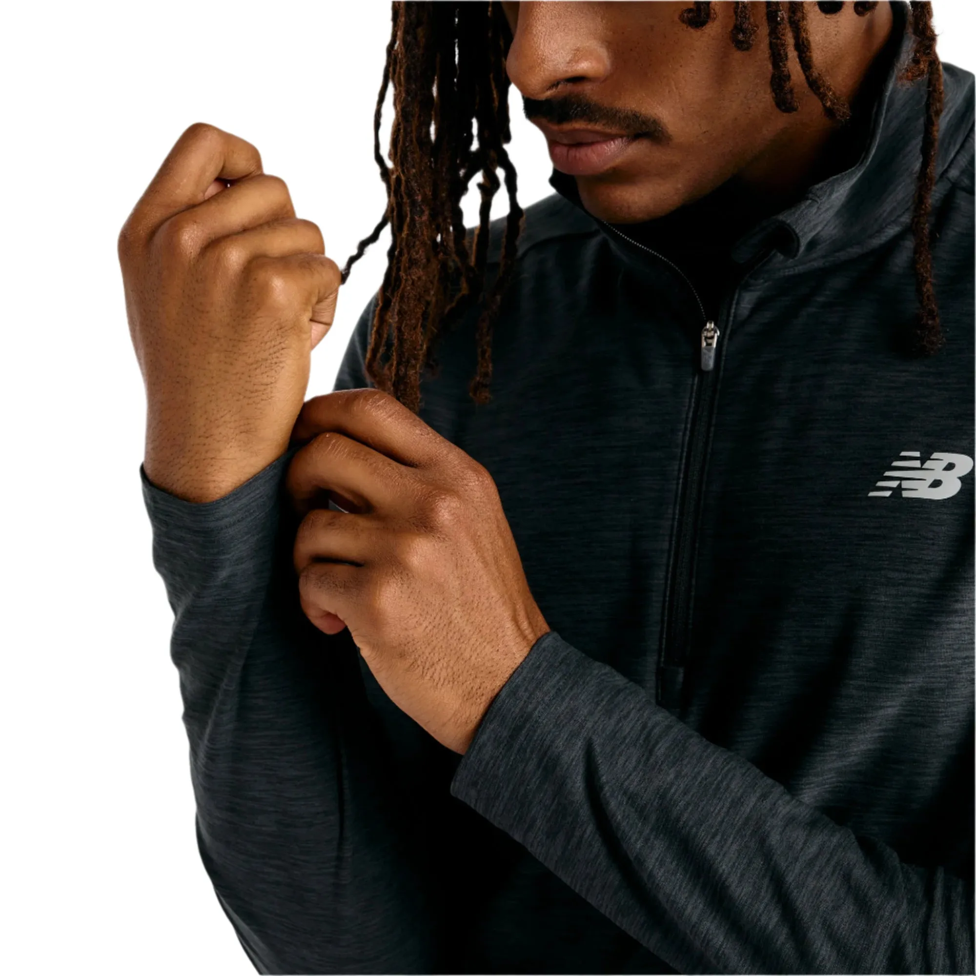 Men's Space Dye 1/4 Zip Long Sleeve Tee