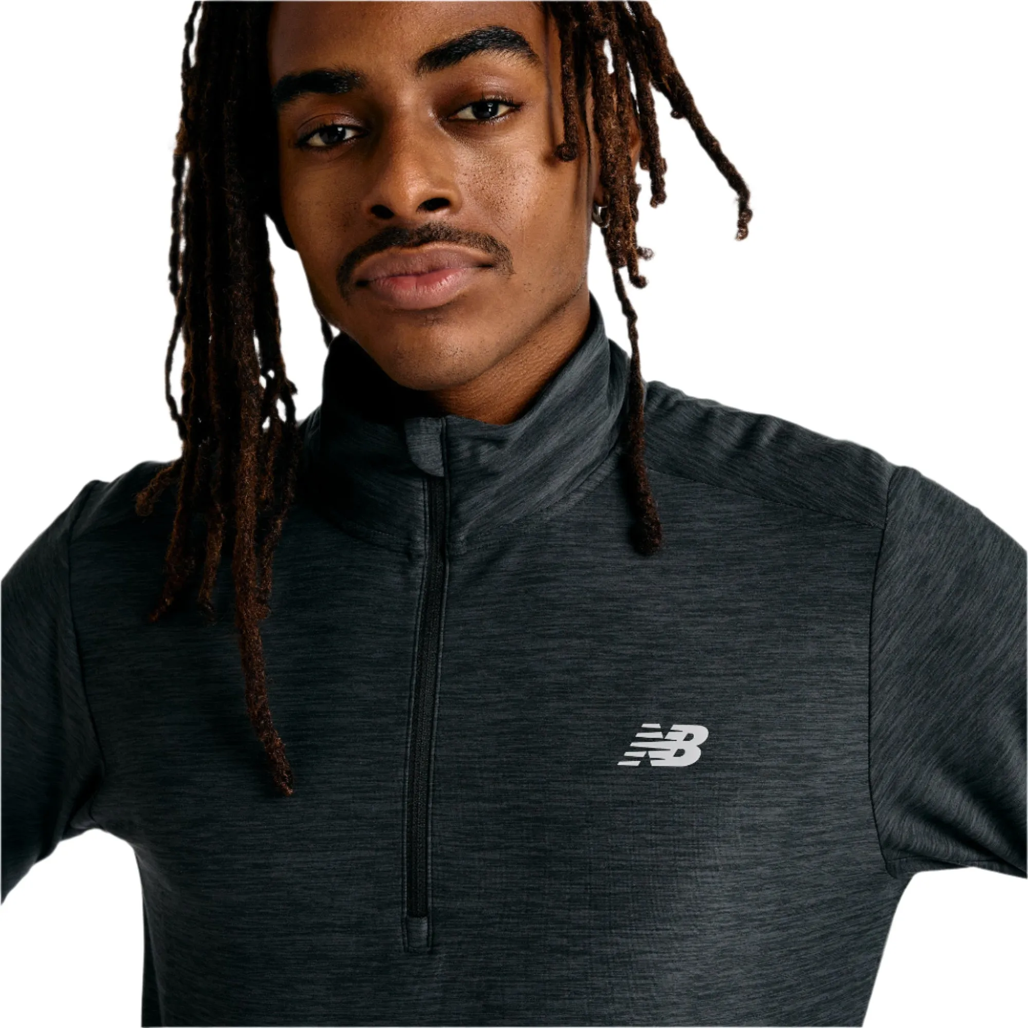 Men's Space Dye 1/4 Zip Long Sleeve Tee
