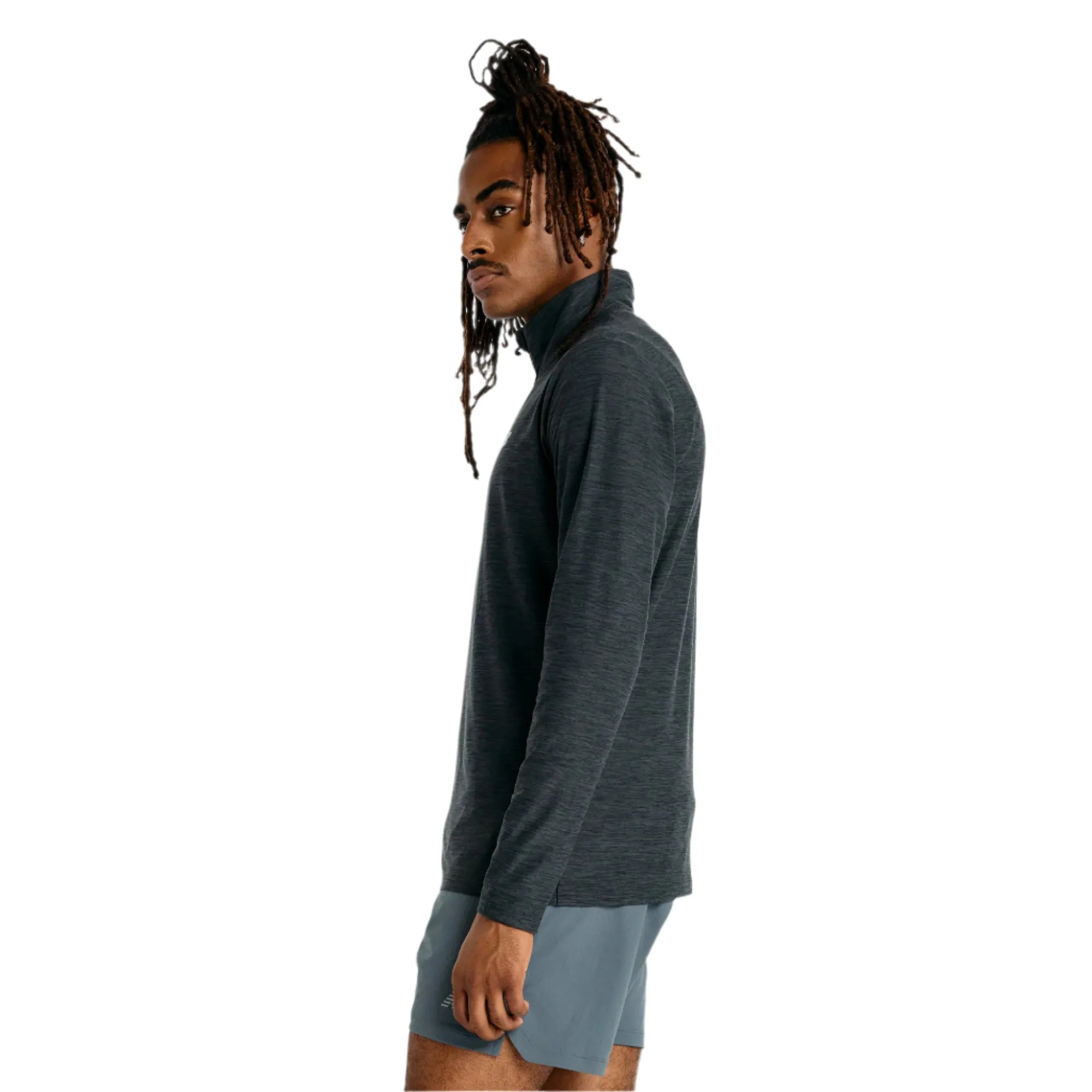 Men's Space Dye 1/4 Zip Long Sleeve Tee