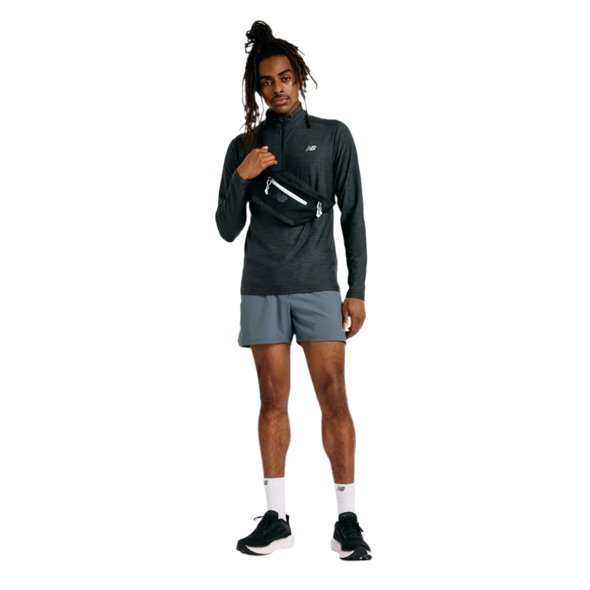Men's Space Dye 1/4 Zip Long Sleeve Tee