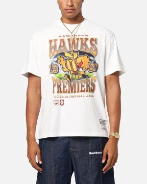 Mitchell & Ness Hawthorn Hawks Mascot T-Shirt Vintage White