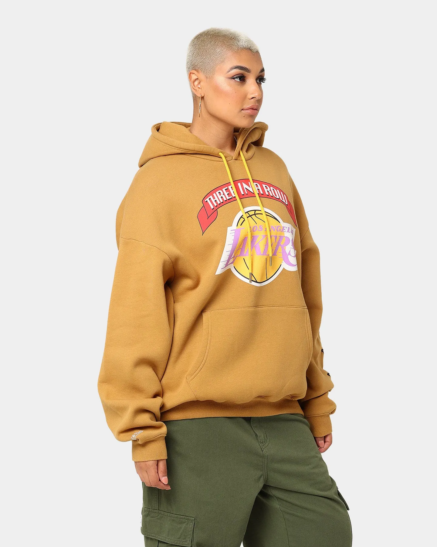 Mitchell & Ness Los Angeles Lakers 3-Peat Hoodie Bone Brown
