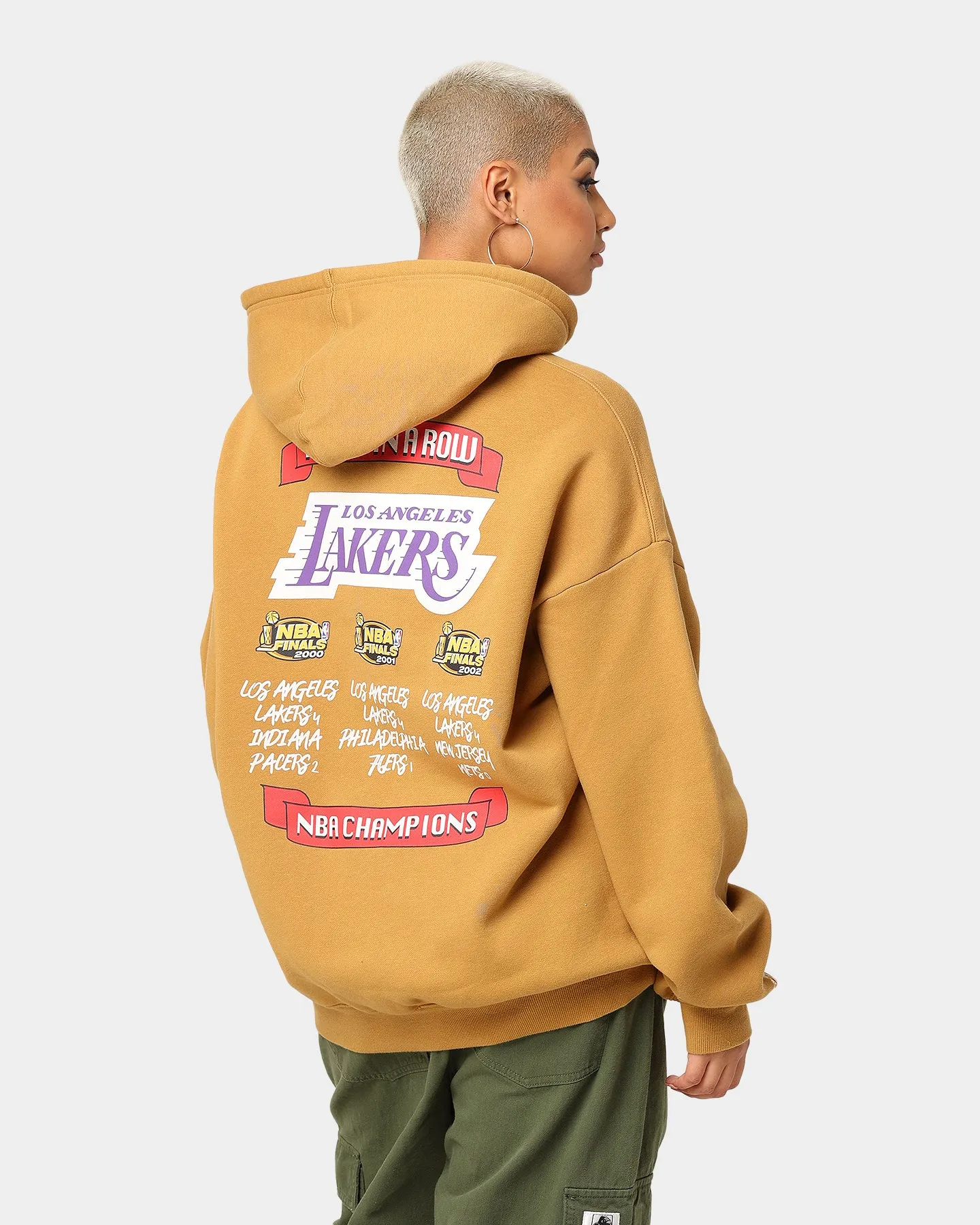 Mitchell & Ness Los Angeles Lakers 3-Peat Hoodie Bone Brown