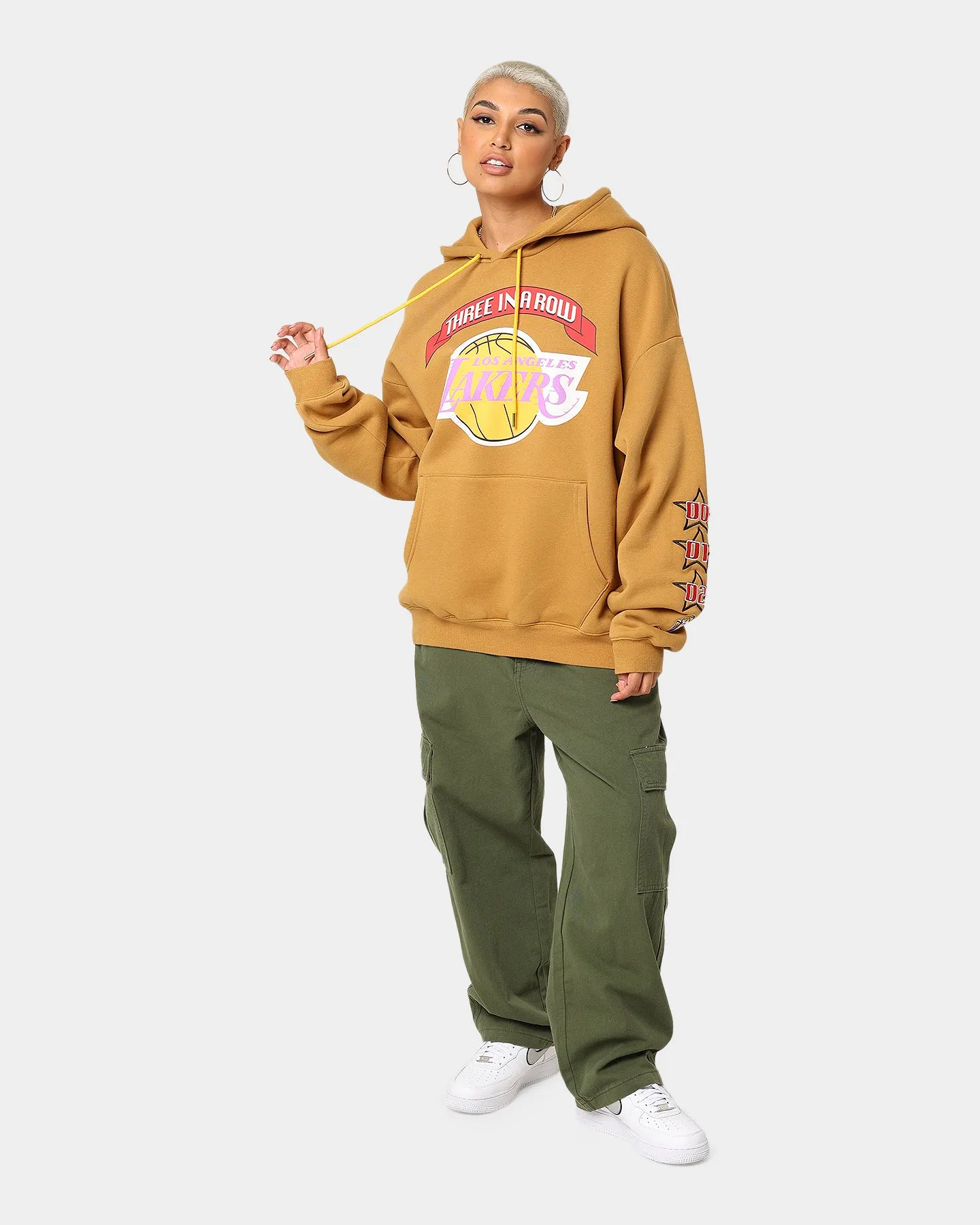 Mitchell & Ness Los Angeles Lakers 3-Peat Hoodie Bone Brown