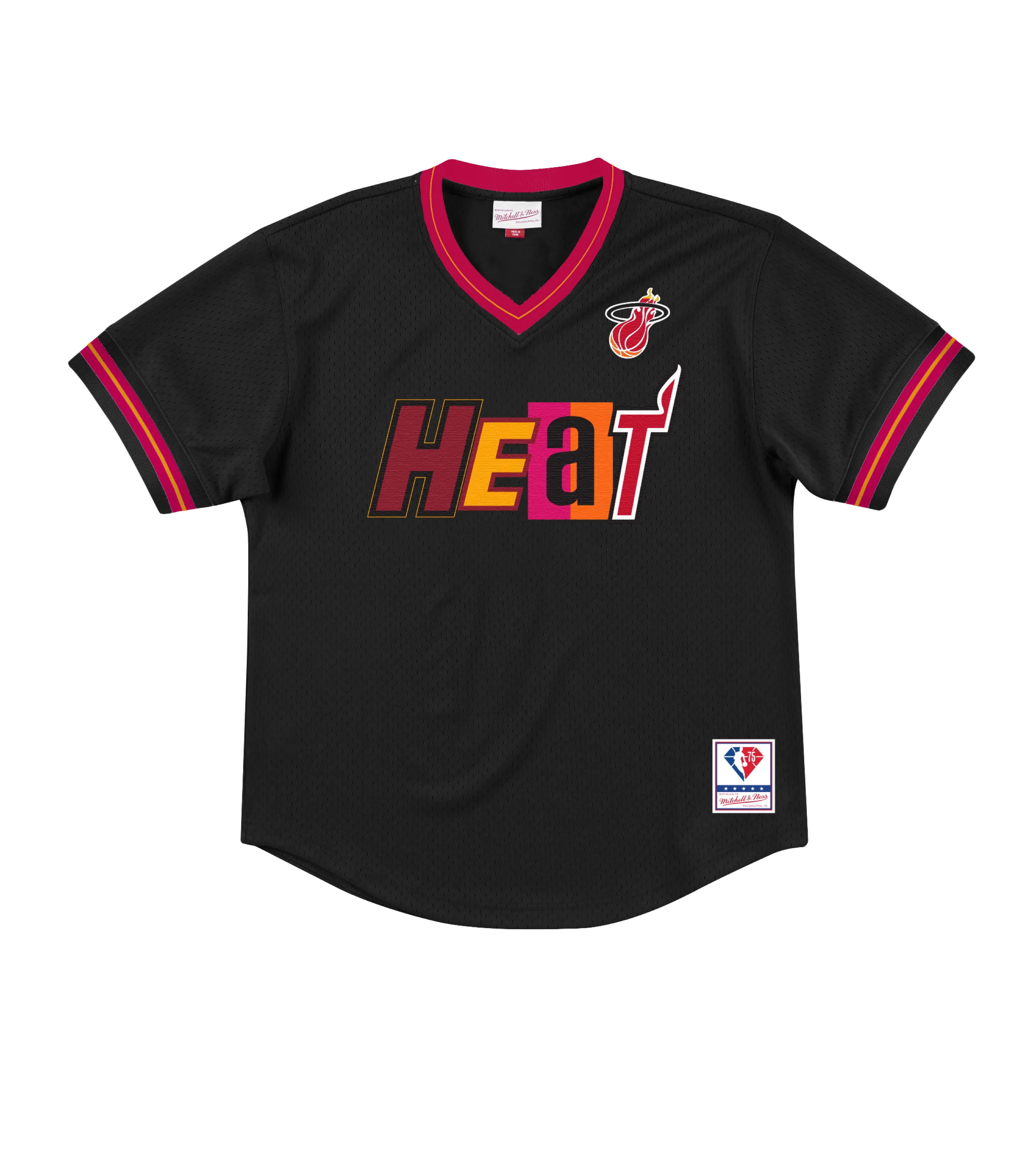 Mitchell and Ness Miami HEAT Mashup V-Neck