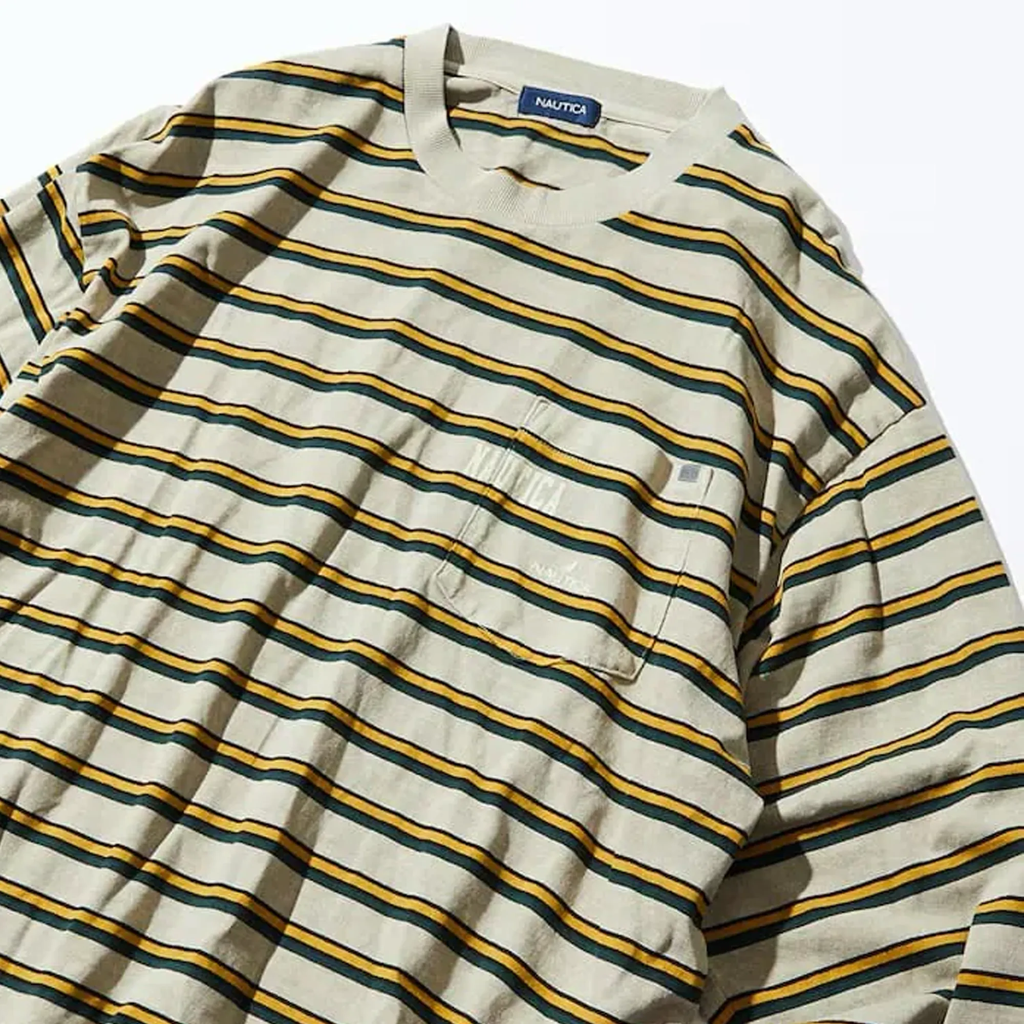 Nautica Japan Pigment Dyed Border L/S Tee Beige
