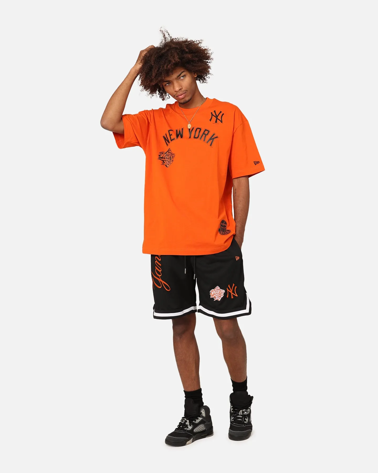 New Era New York Yankees 'Scary Nights' Oversized T-Shirt Orange/Black