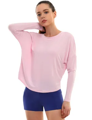 Oversized T-Shirt Biking Batwing Tunic Tops Lightpink_Biking | Bubblelime
