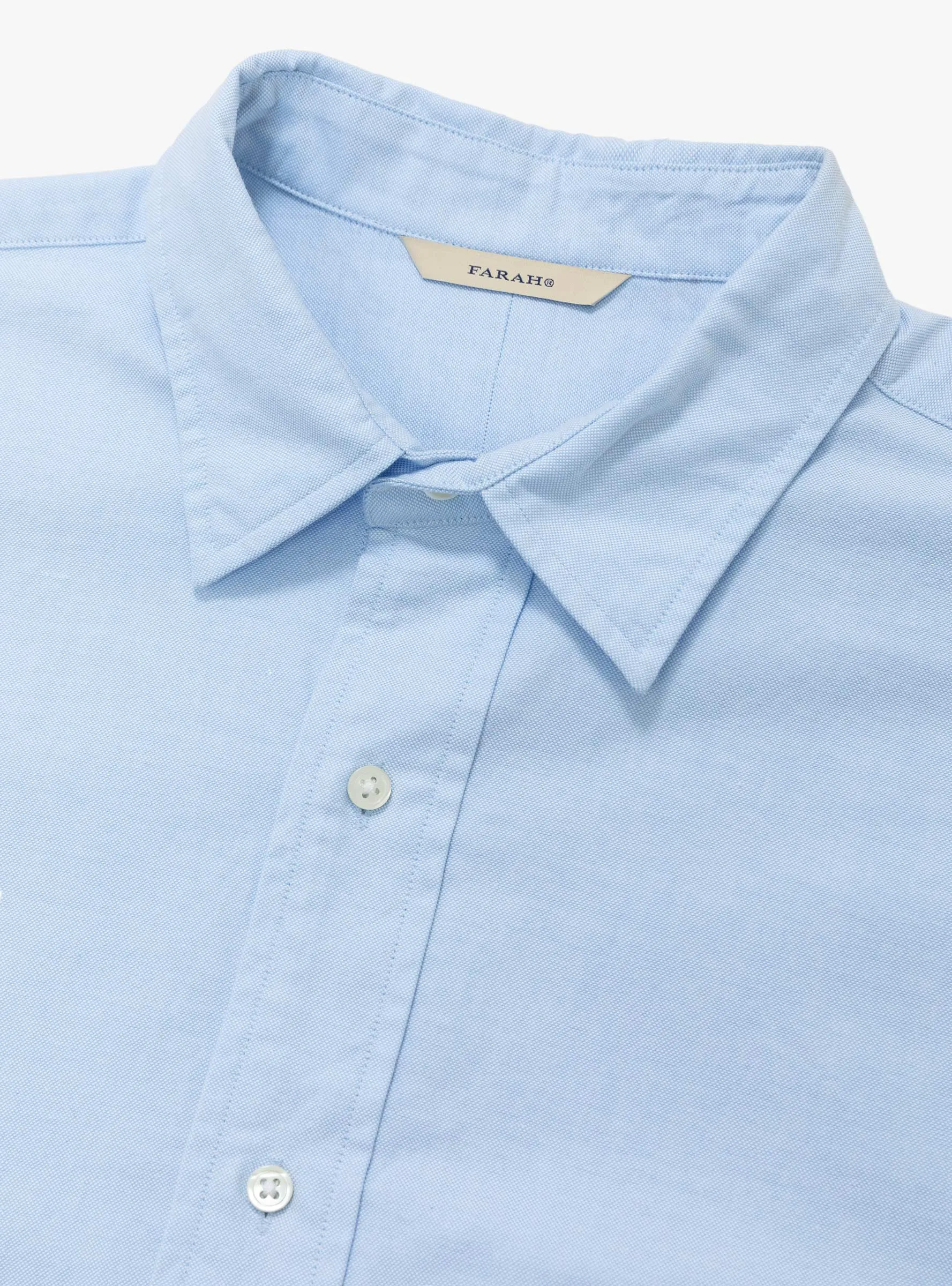 Oxford Farah Pocket L/S Shirt Blue
