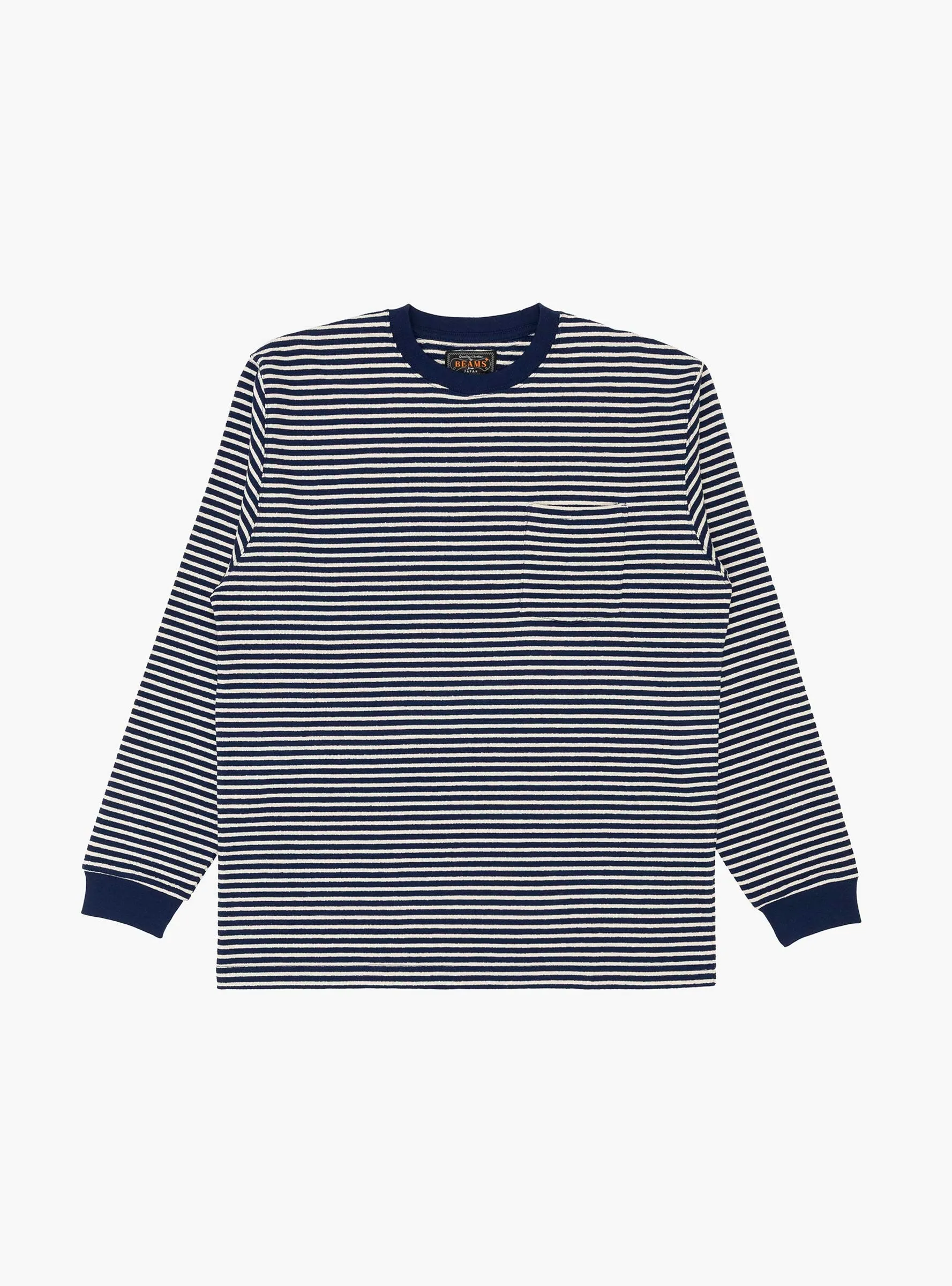 Pocket Tee Inlay Stripe Navy