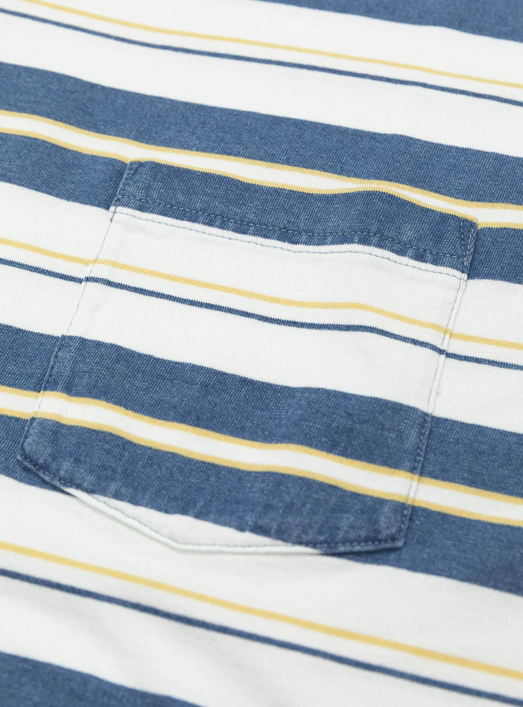 Pocket Tee Multi Stripe Indigo Bleach