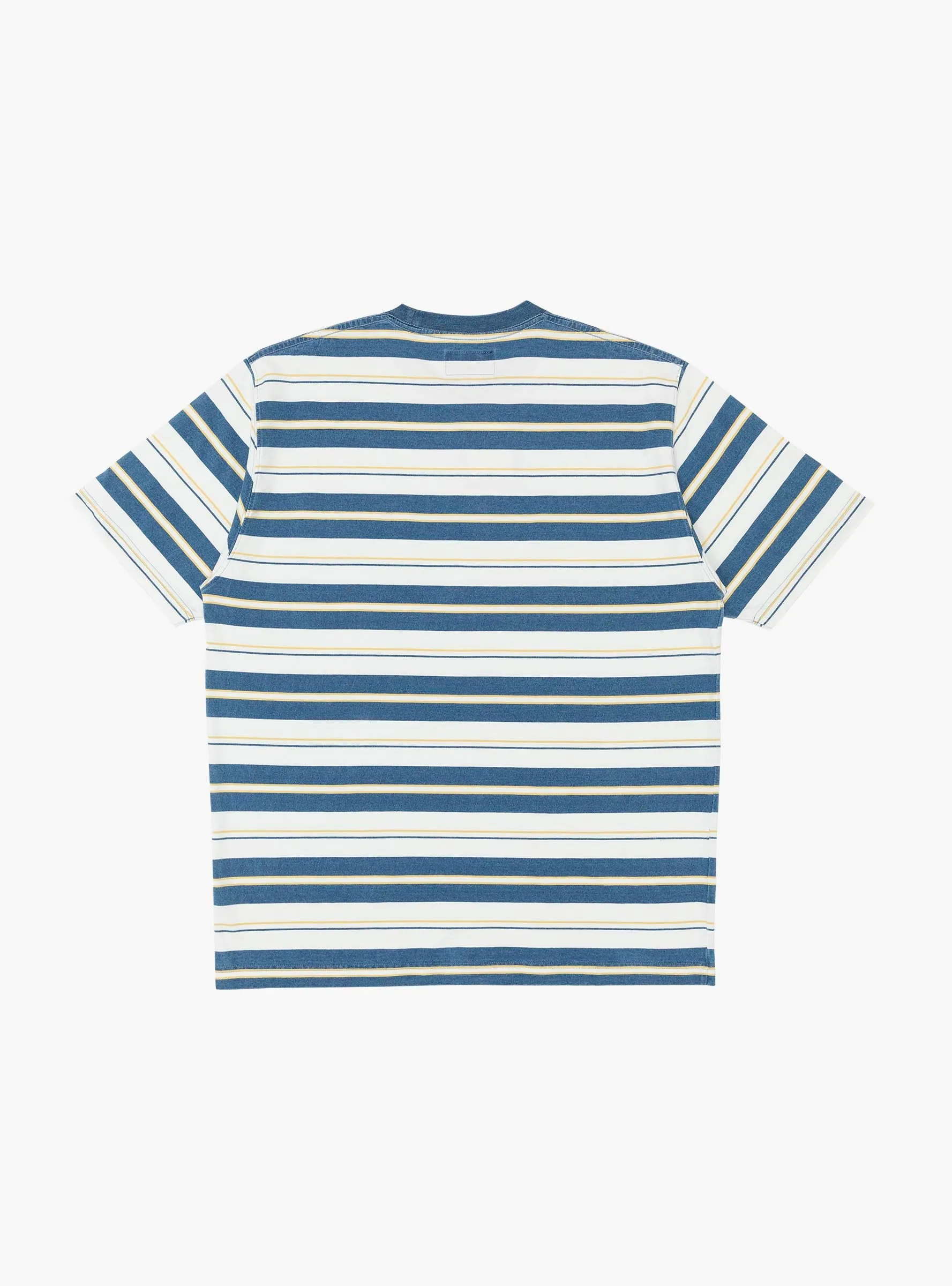 Pocket Tee Multi Stripe Indigo Bleach