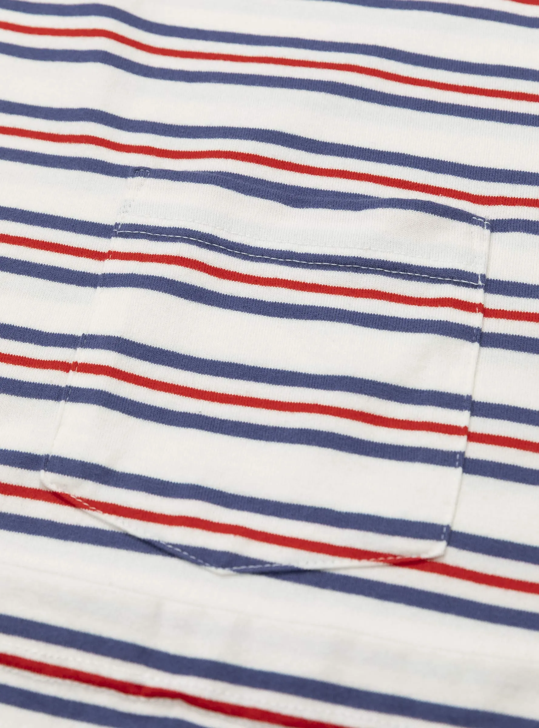 Pocket Tee Multi Stripe Off White