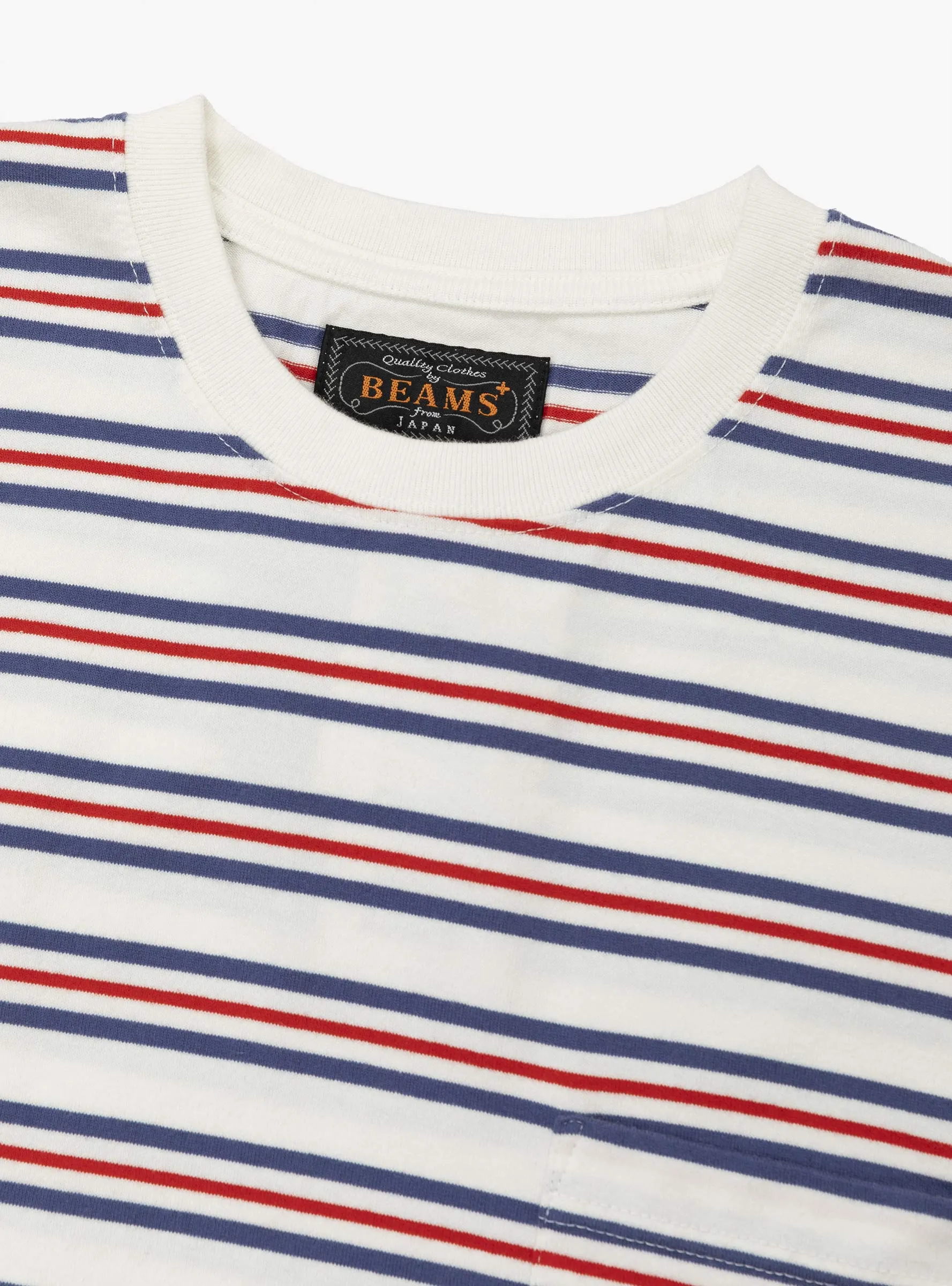 Pocket Tee Multi Stripe Off White