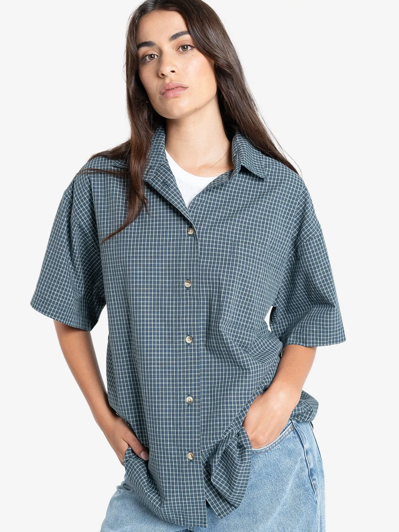 Precious Energy Plaid Shirt - Dark Jade