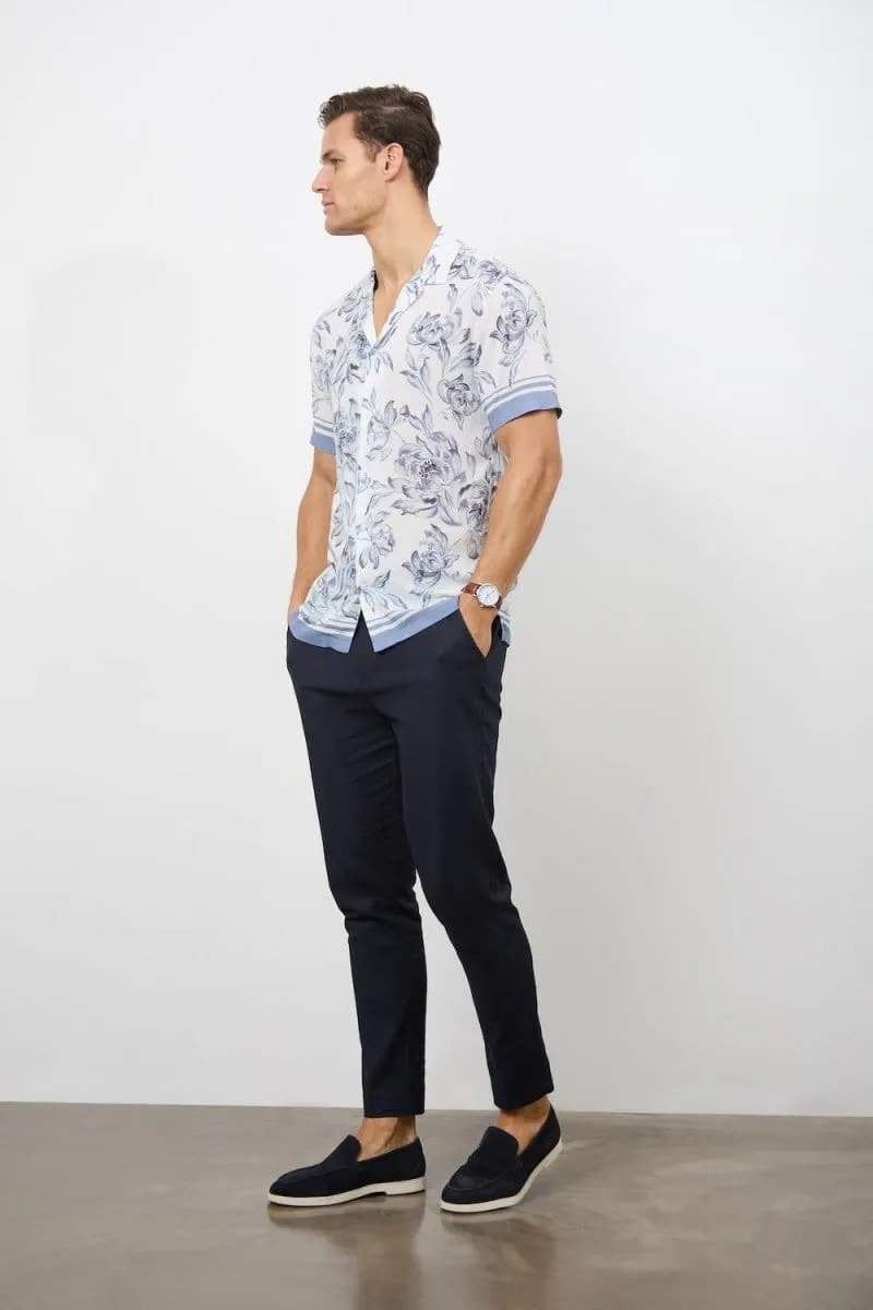 Printed Shirt in Blue Floral