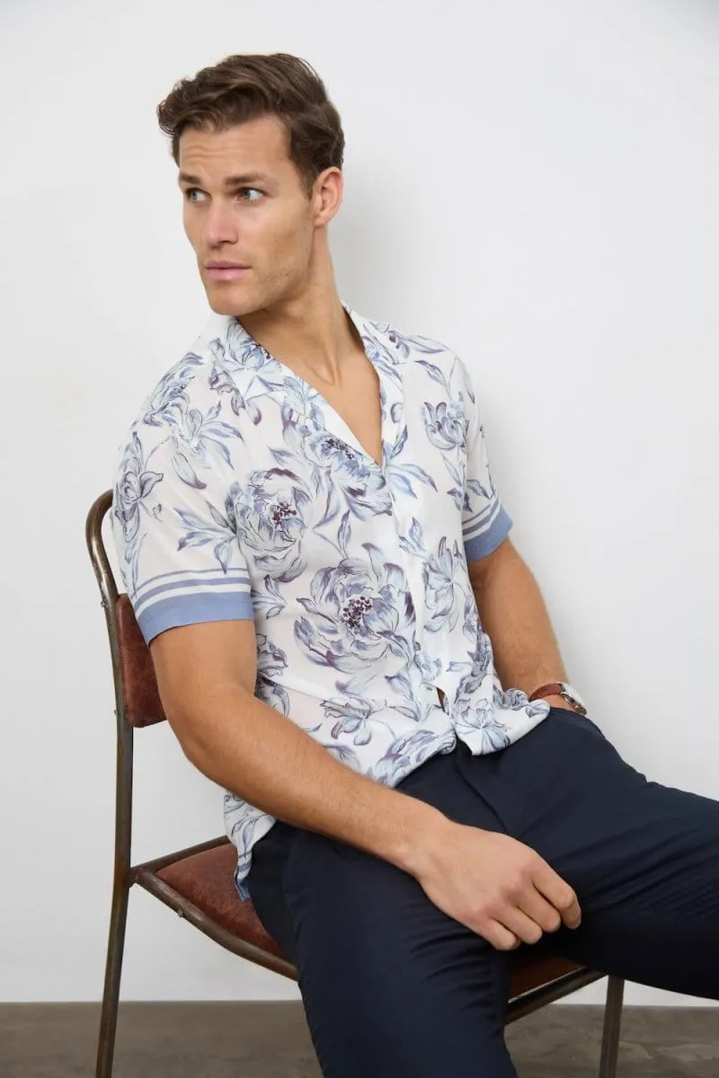 Printed Shirt in Blue Floral