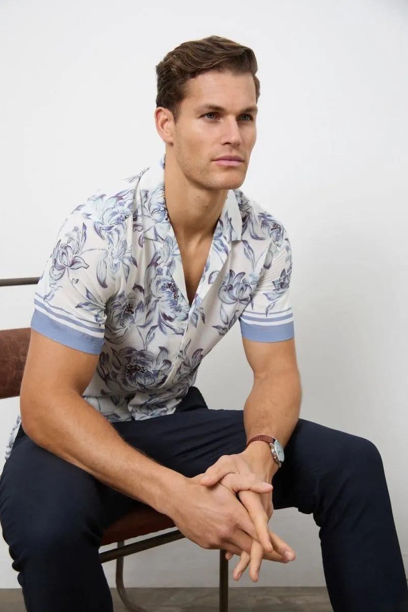 Printed Shirt in Blue Floral