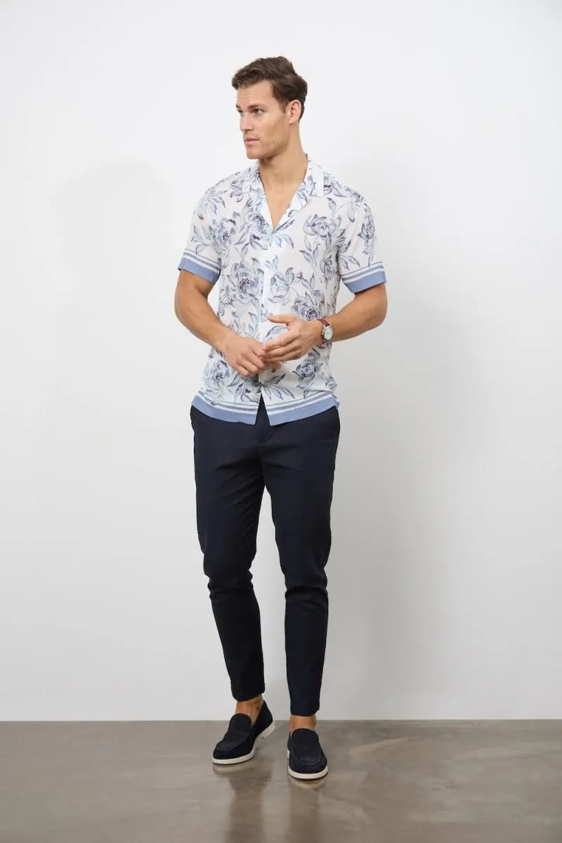 Printed Shirt in Blue Floral
