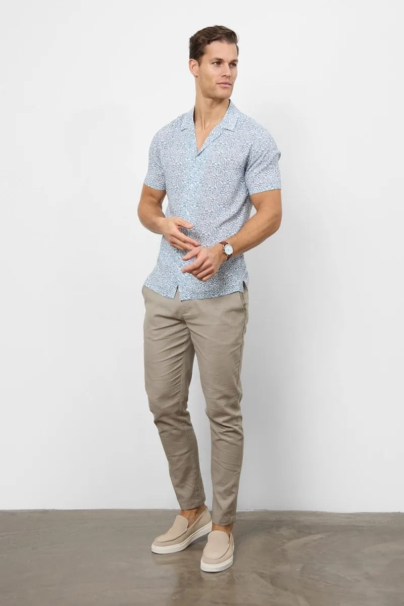 Printed Shirt in Blue Optical Geo