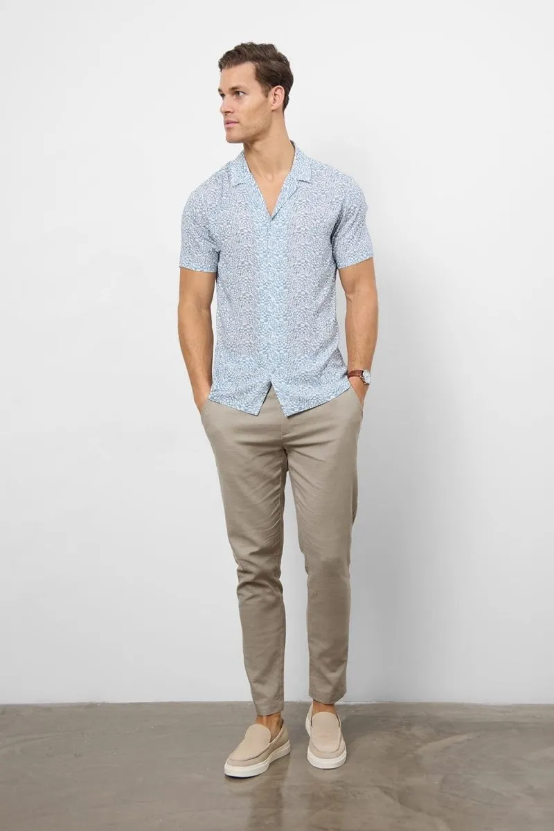 Printed Shirt in Blue Optical Geo