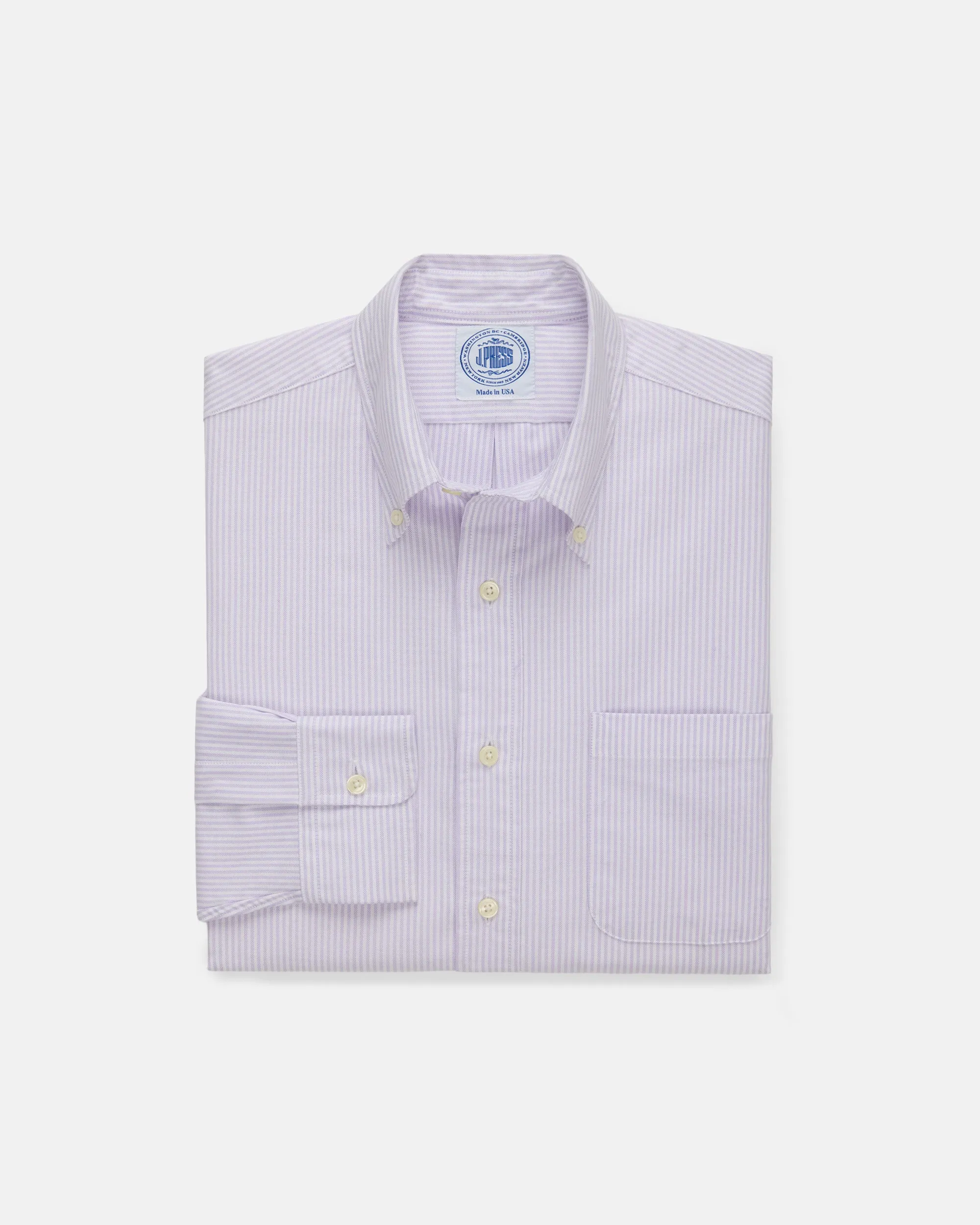 PURPLE UNIVERSITY STRIPE OXFORD SHIRT