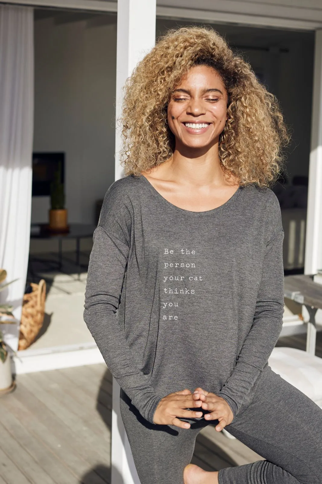 "Cat Thinks You Are" Original Ribbed Long Sleeve Tee