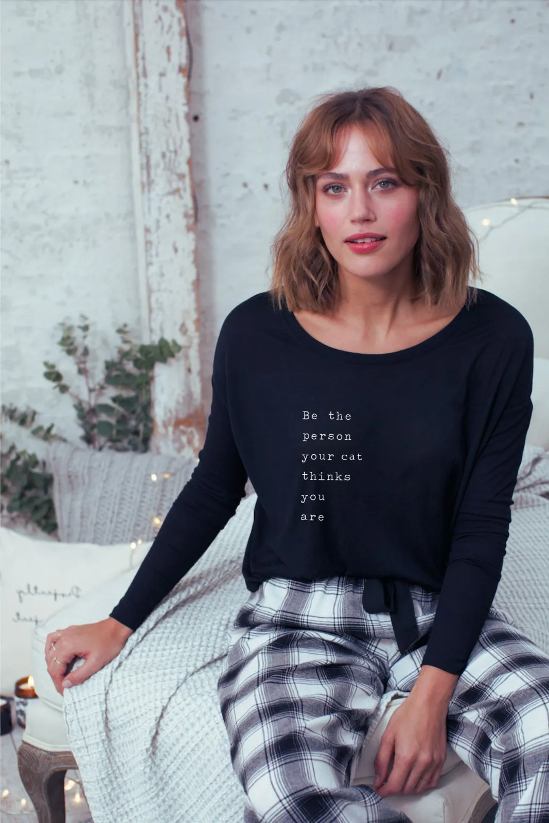 "Cat Thinks You Are" Original Ribbed Long Sleeve Tee