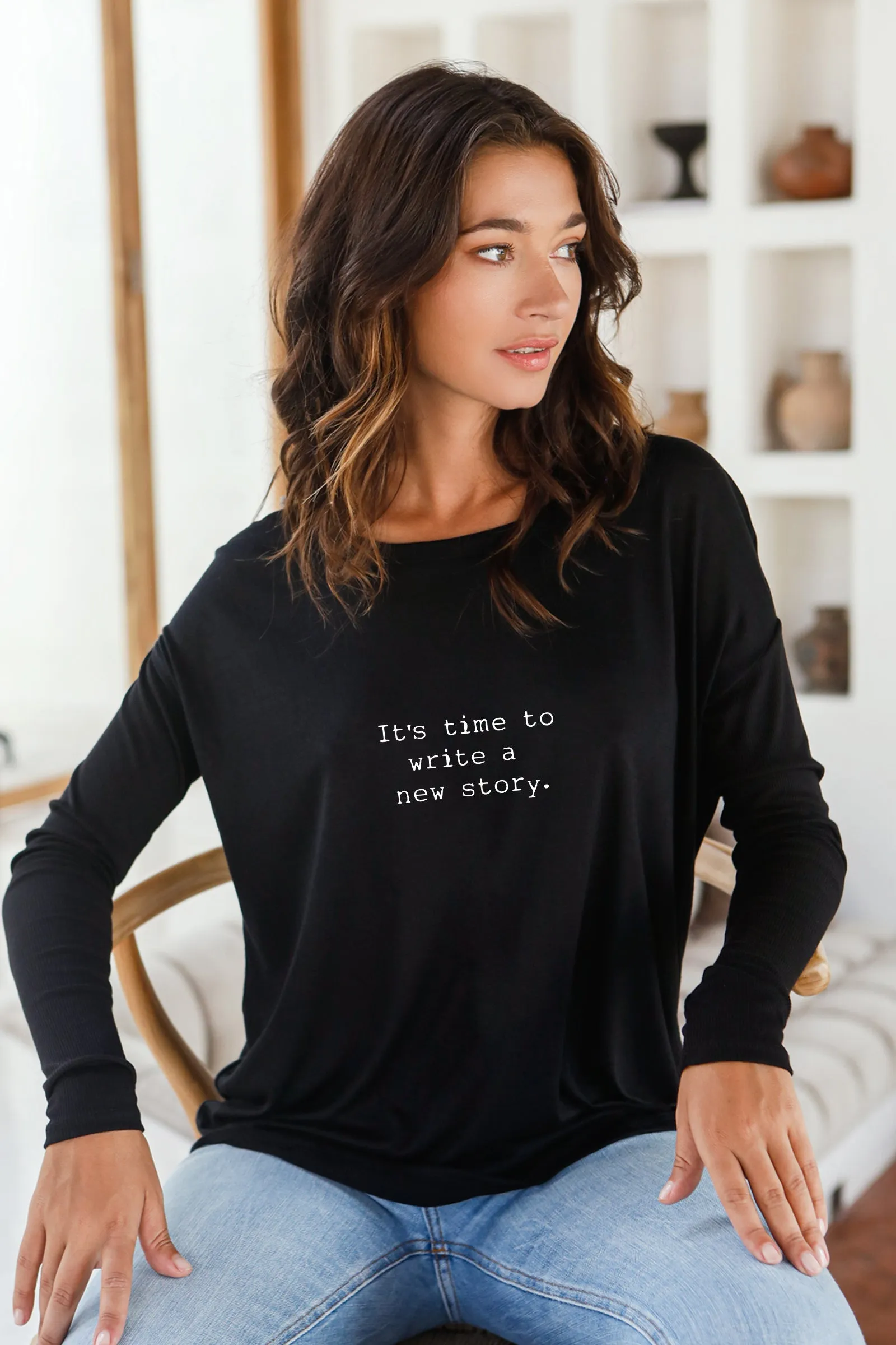 "New Story" Original Ribbed Long Sleeve Tee