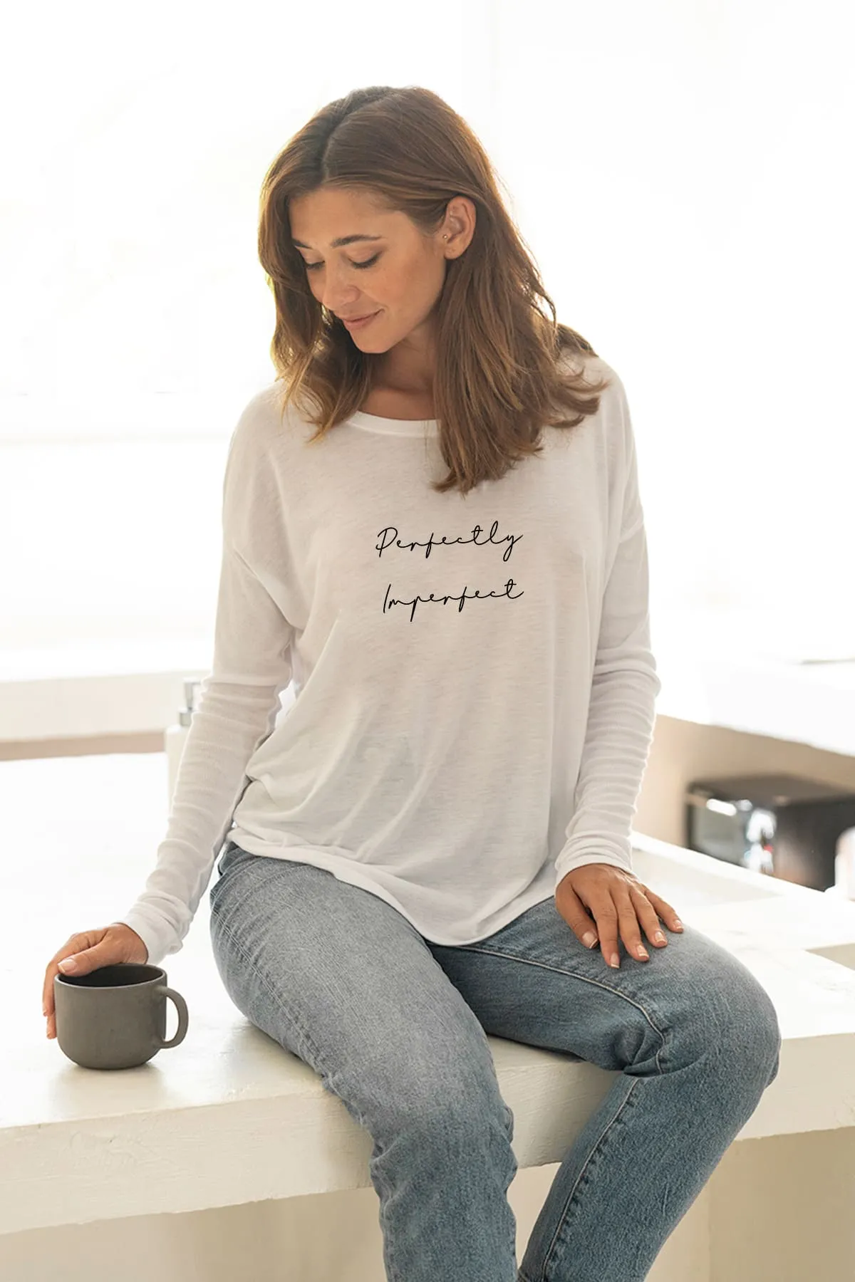 "Perfectly Imperfect"  Original Ribbed Long Sleeve Tee