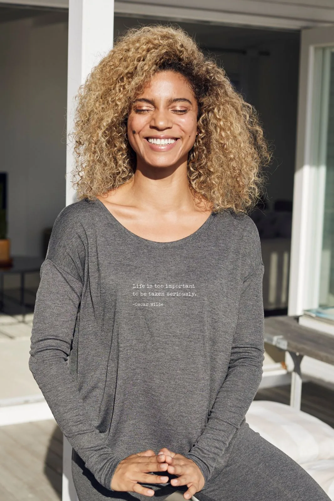"Too Important" Original Ribbed Long Sleeve Tee