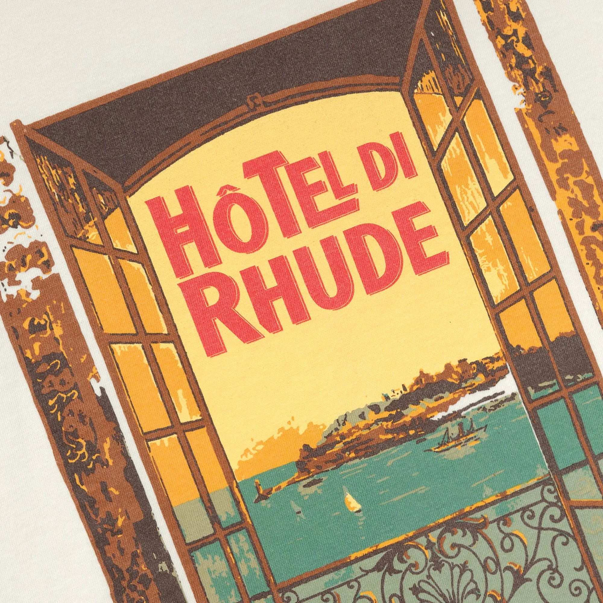 R H U D E Hotel Di Monaco Tee Vtg White