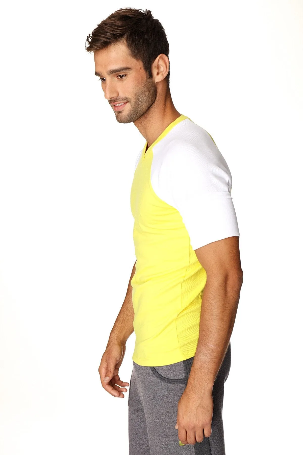 Raglan Virtual Crew Neck (Tropic Yellow w/White)