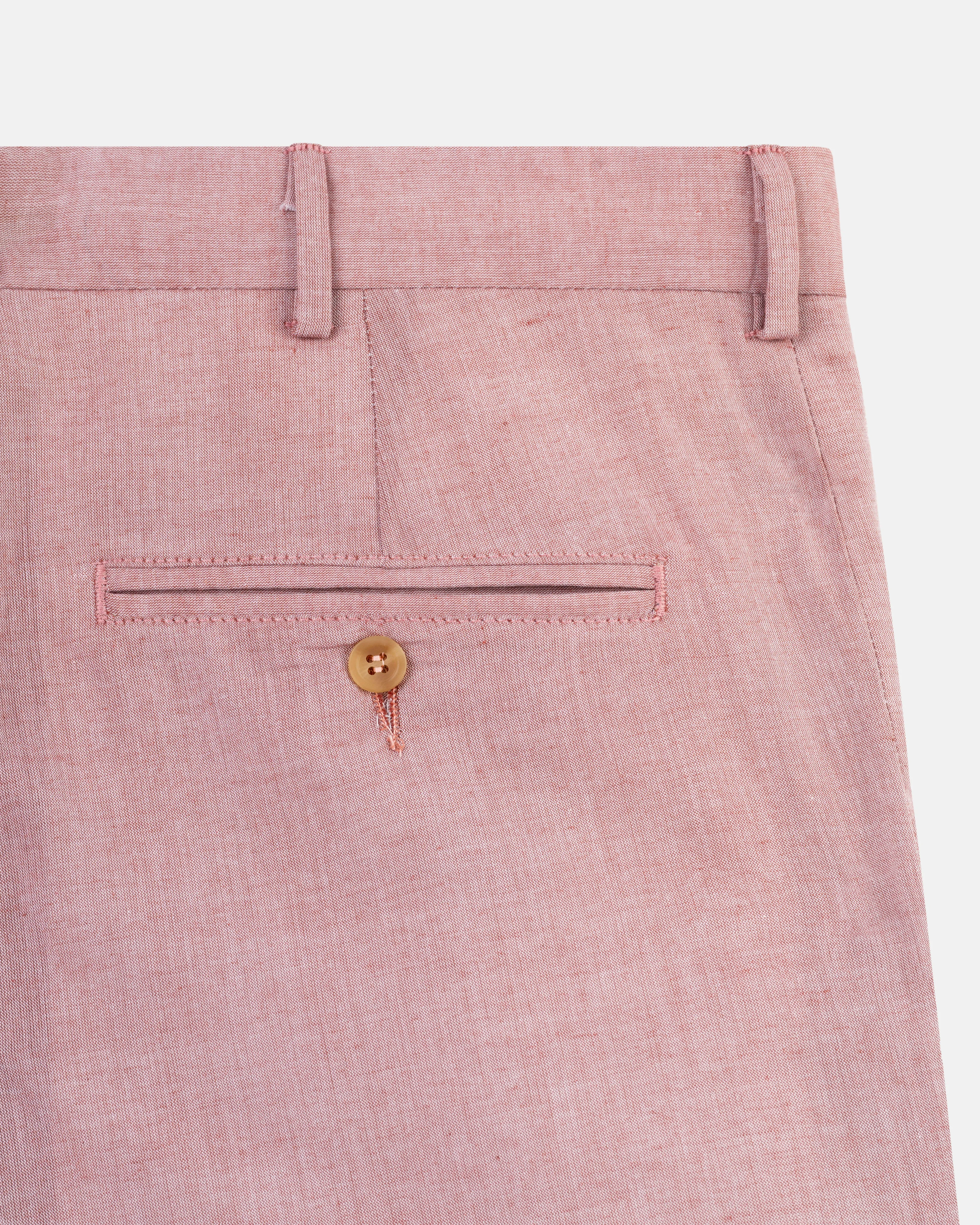 RED COTTON CHAMBRAY PANT