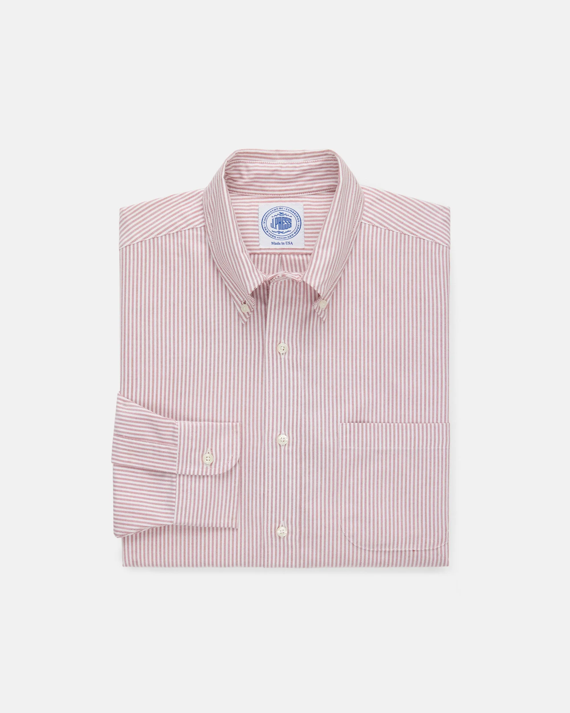 RED UNIVERSITY STRIPE OXFORD SHIRT