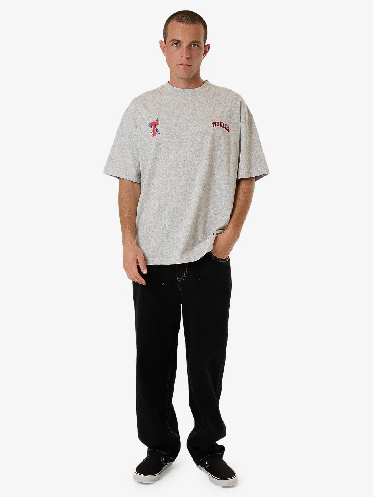 Roosevelt Box Fit Oversize Tee - Snow Marle