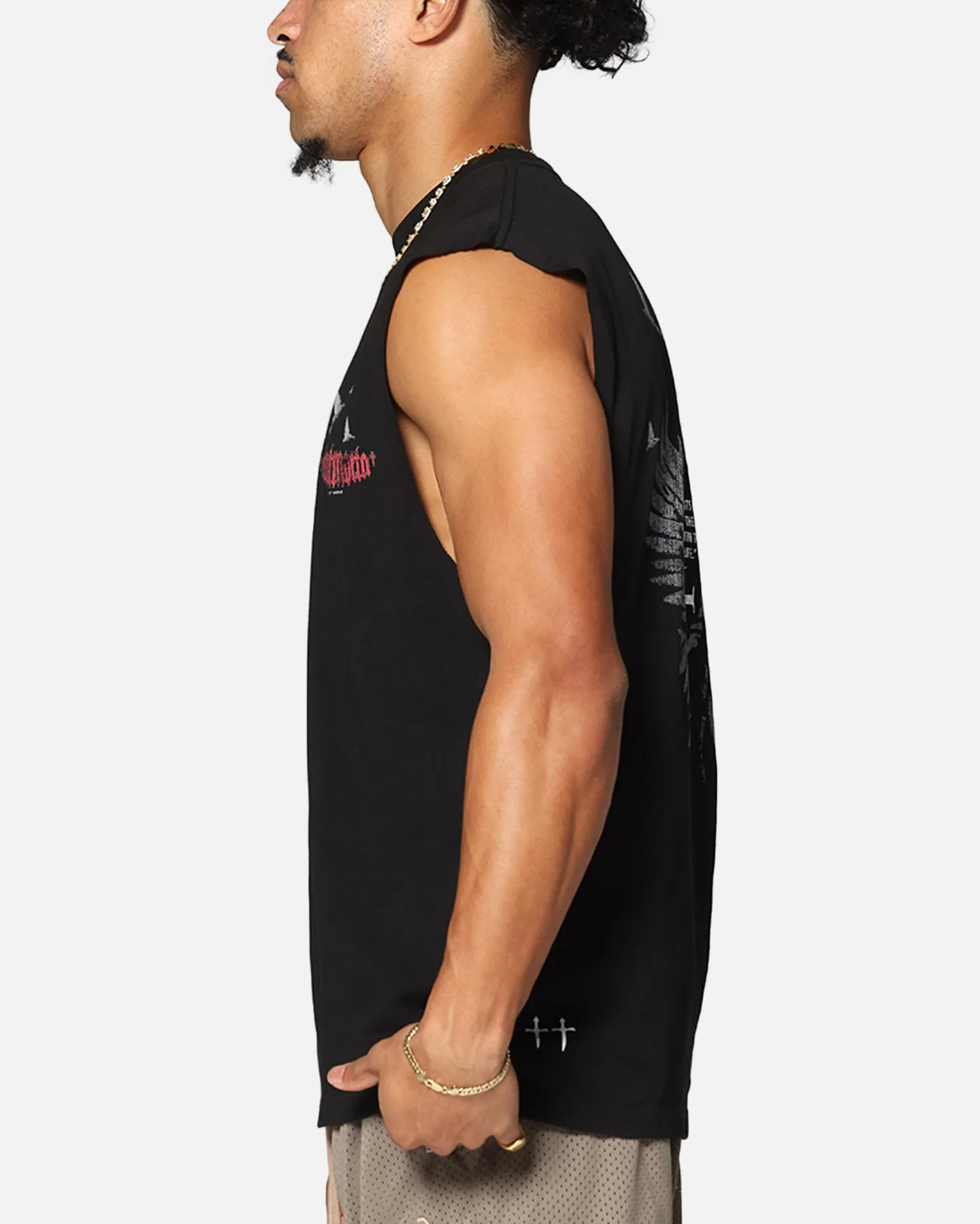 Saint Morta Amorfati Oversized Muscle T-Shirt Black