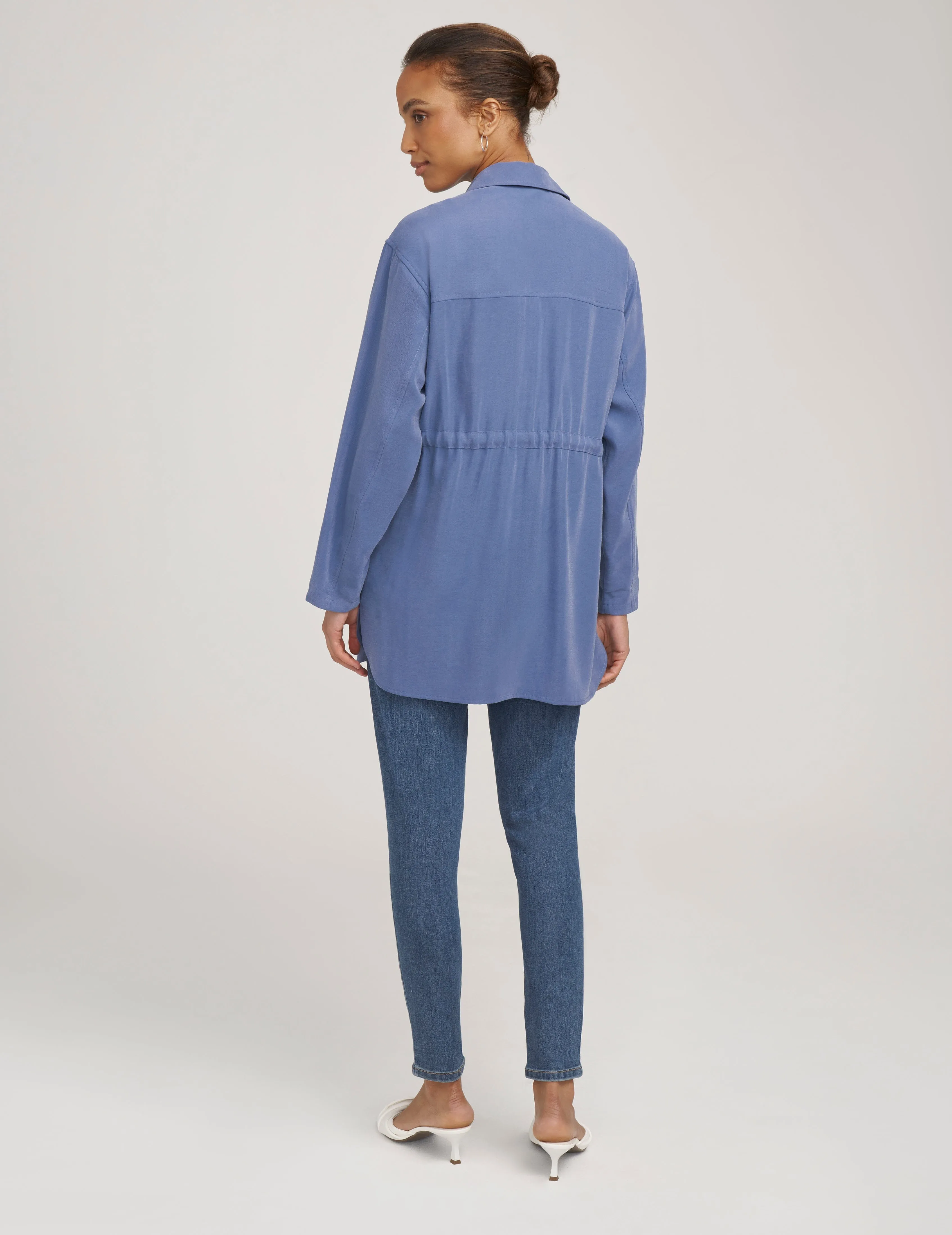 Shacket with Drawstring Waist- Sale