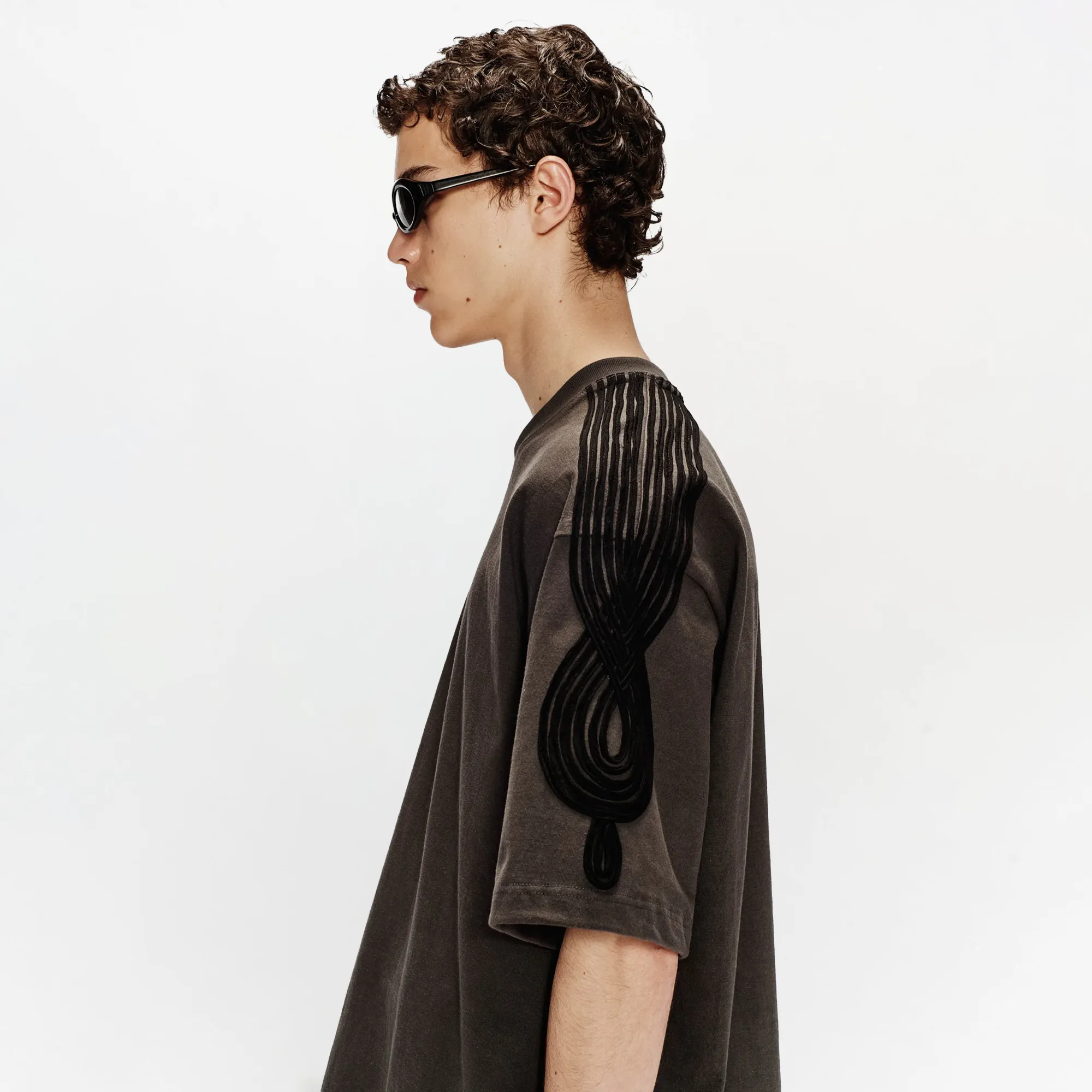 Song For The Mute Appliqué Gym Tee Washed Black