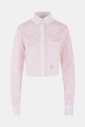 striped poplin cropped shirt