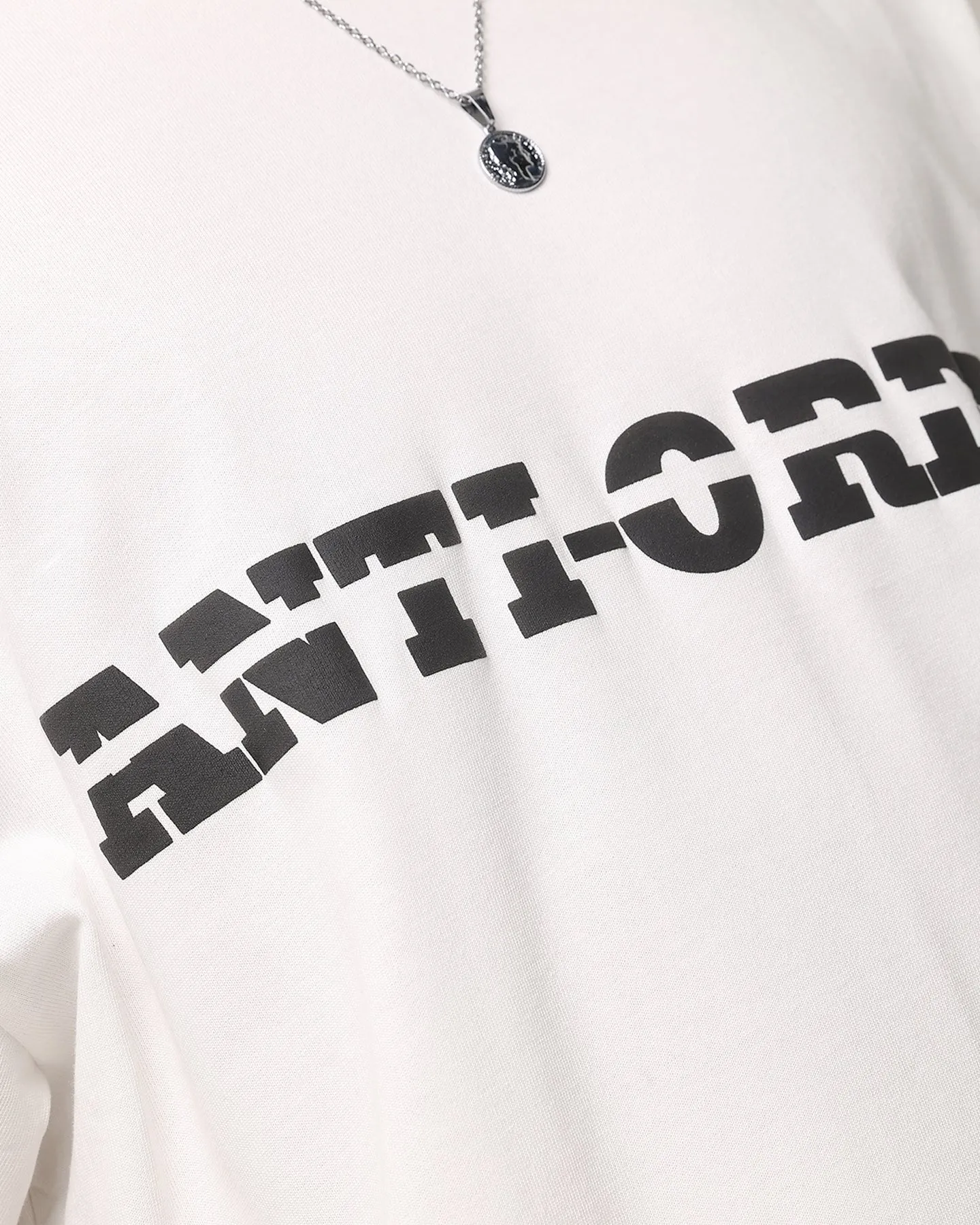 The Anti Order A-Track Mock Neck T-Shirt Off White/Black