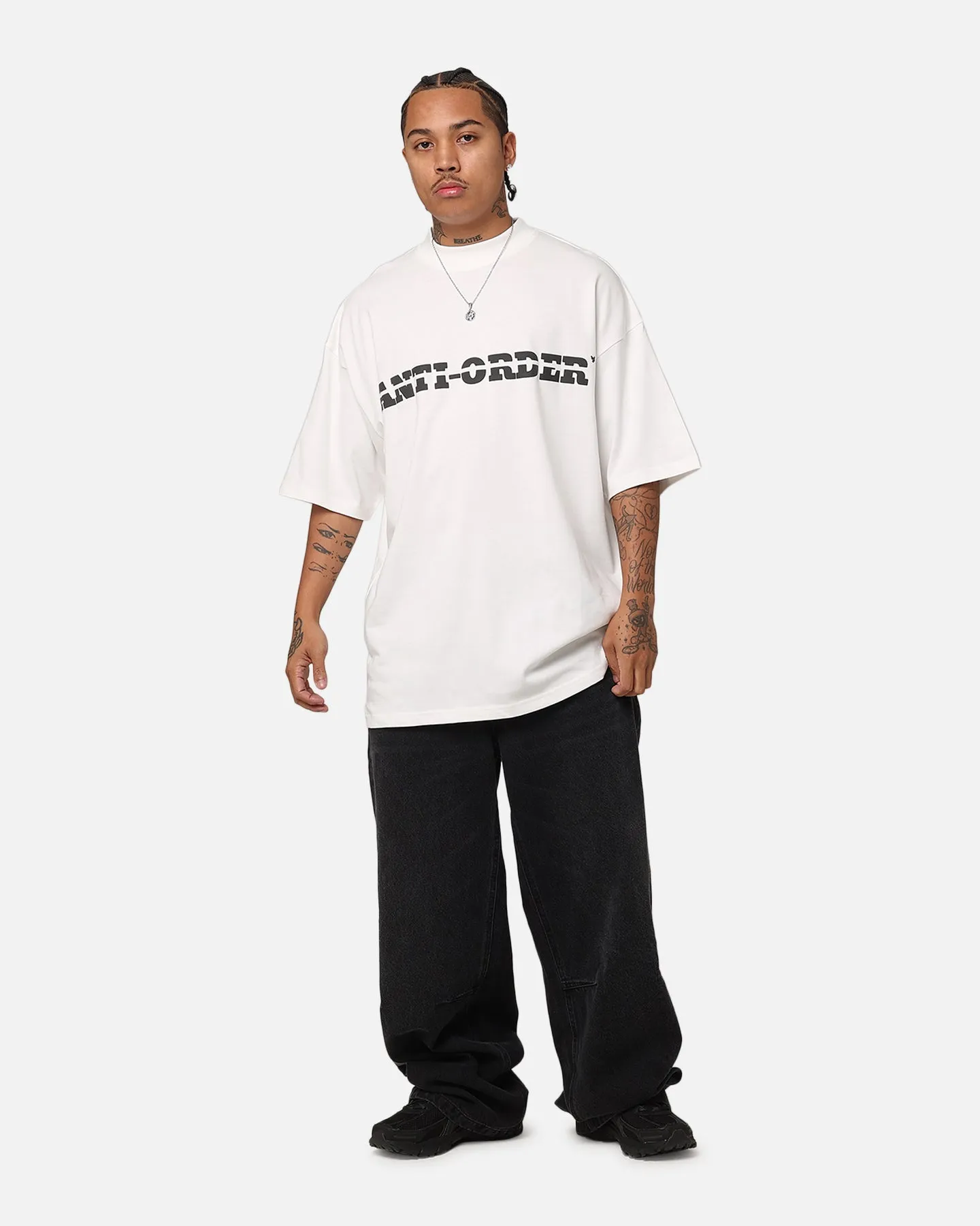 The Anti Order A-Track Mock Neck T-Shirt Off White/Black