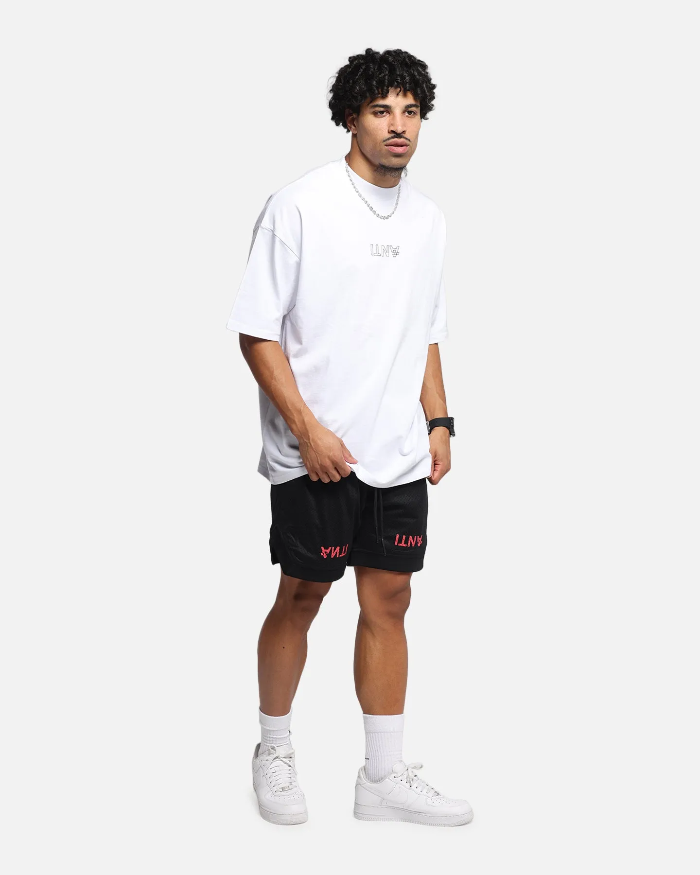 The Anti Order Azero Stencil Mock Neck T-Shirt White