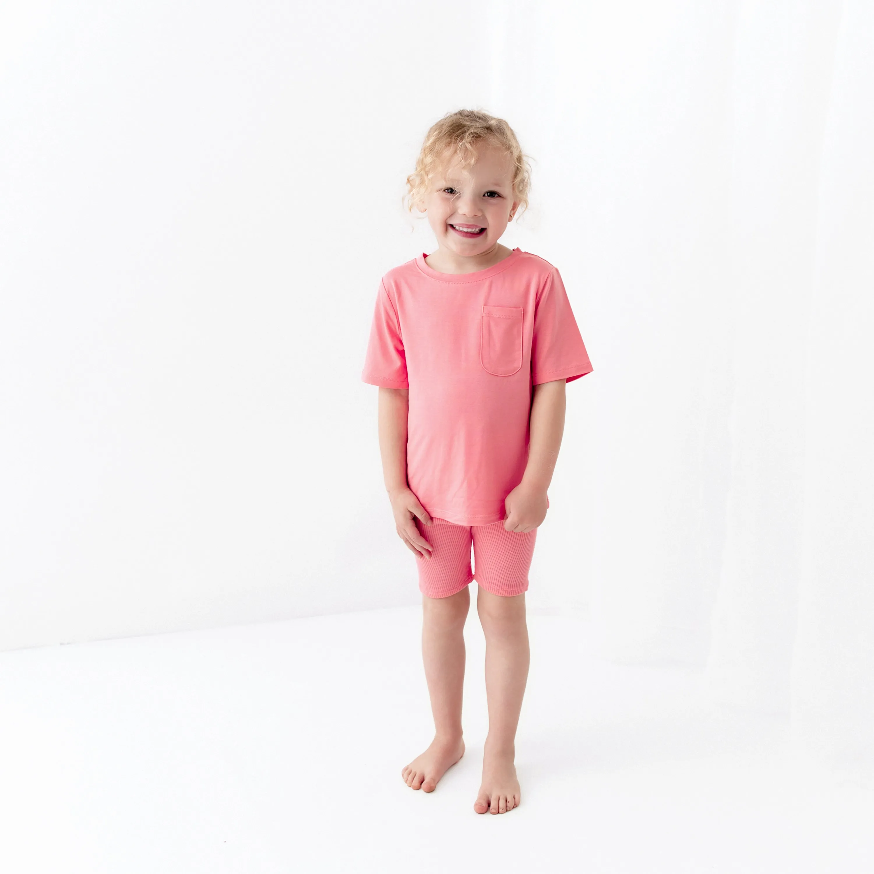 Toddler Crew Neck Tee in Guava