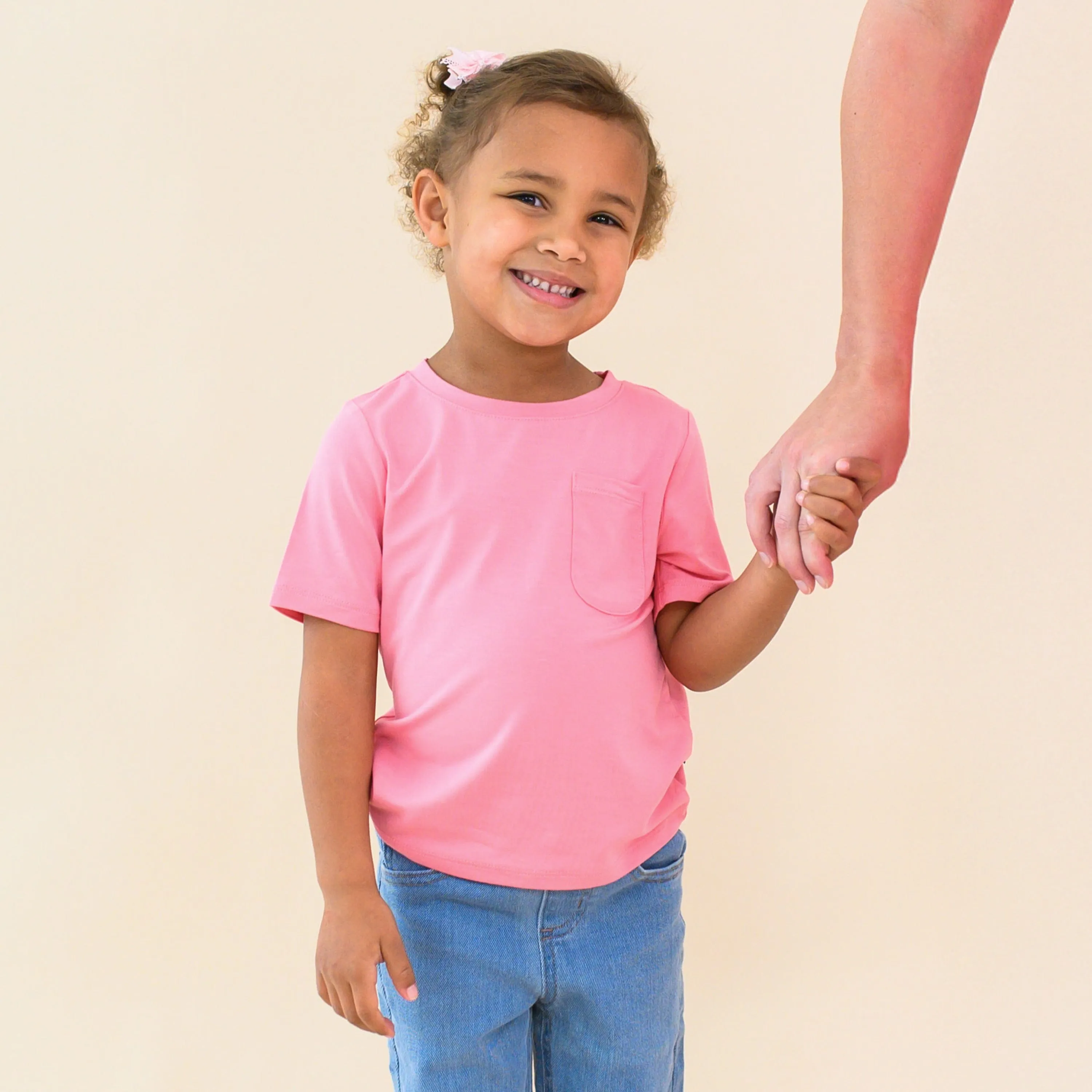 Toddler Crew Neck Tee in Guava